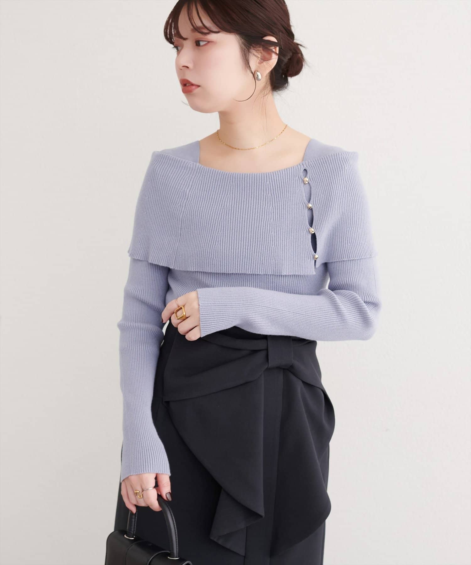 natural couture(ナチュラルクチュール) オフショルデザインニット