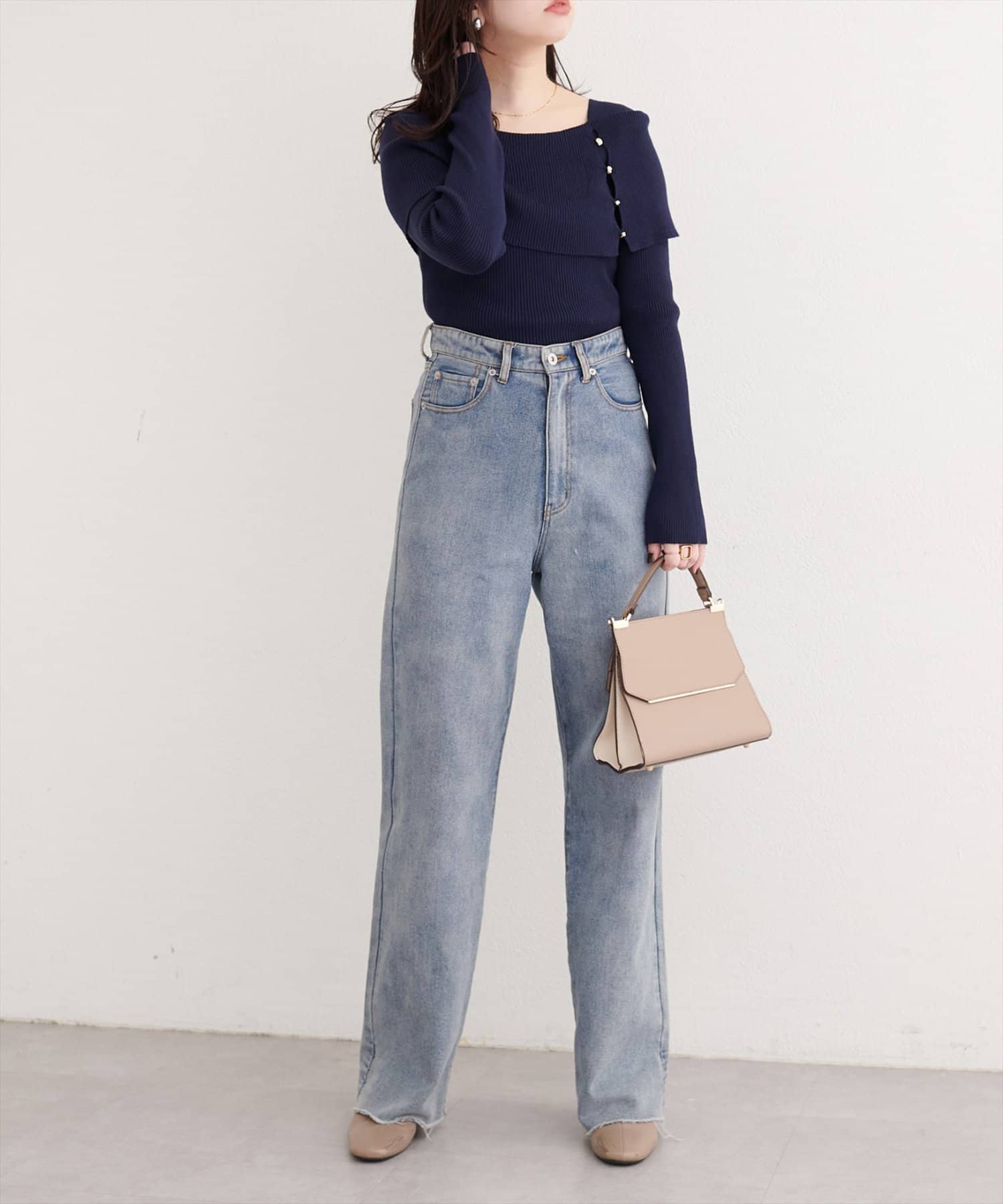 natural couture(ナチュラルクチュール) オフショルデザインニット