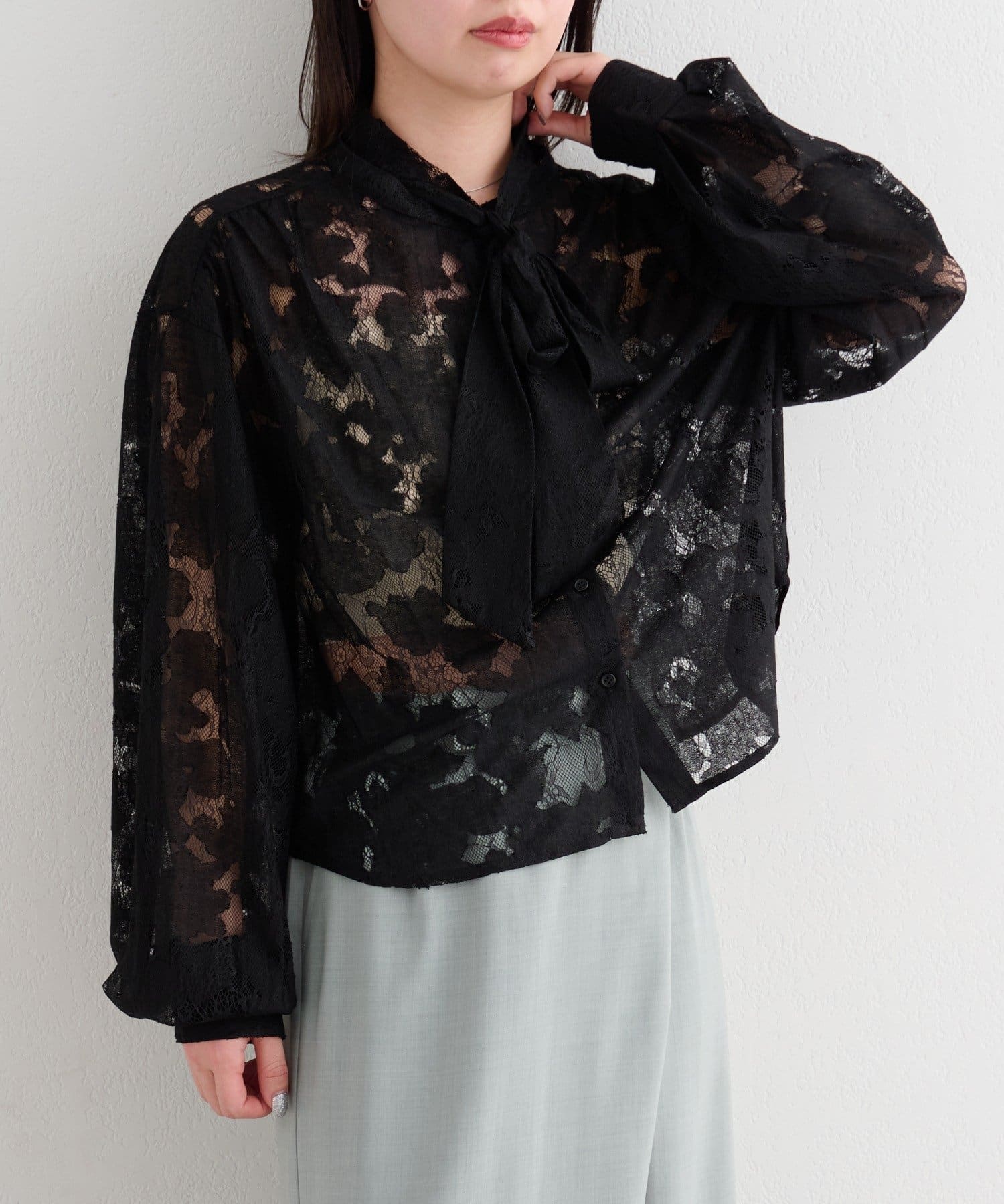 Kastane(カスタネ) B レースボウタイブラウス