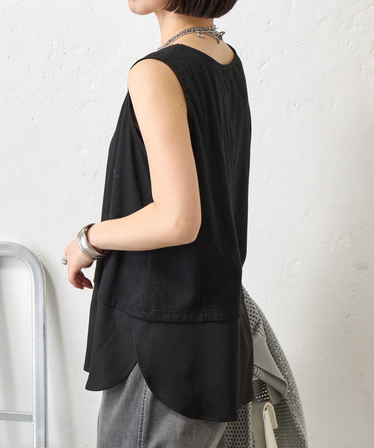 Jena　espace merveilleux(ジェナ　エスパスメルヴェイユ) 【着回し力◎/レイヤードに最適】裾ツイルタンクトップ