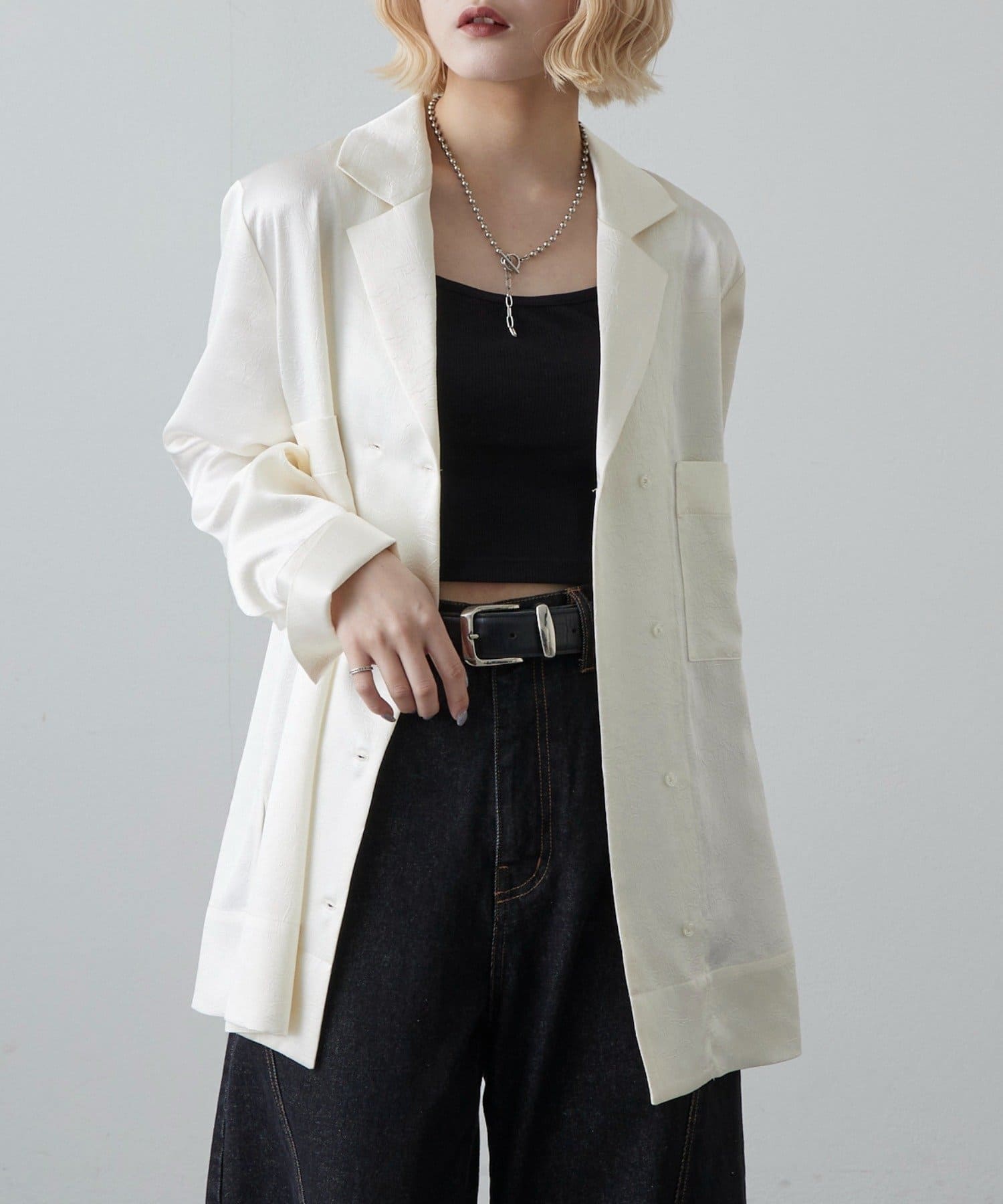 Lui's(ルイス) サテンジャケットライクシャツ