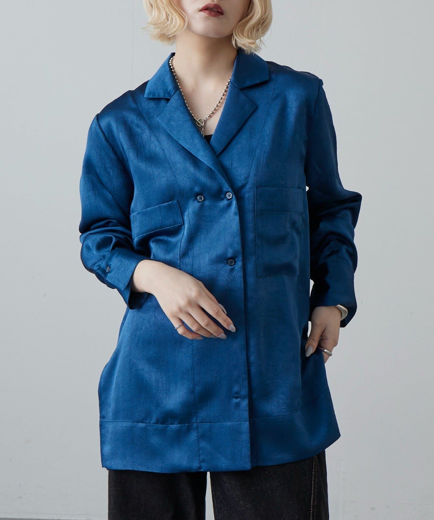 Lui's(ルイス) サテンジャケットライクシャツ