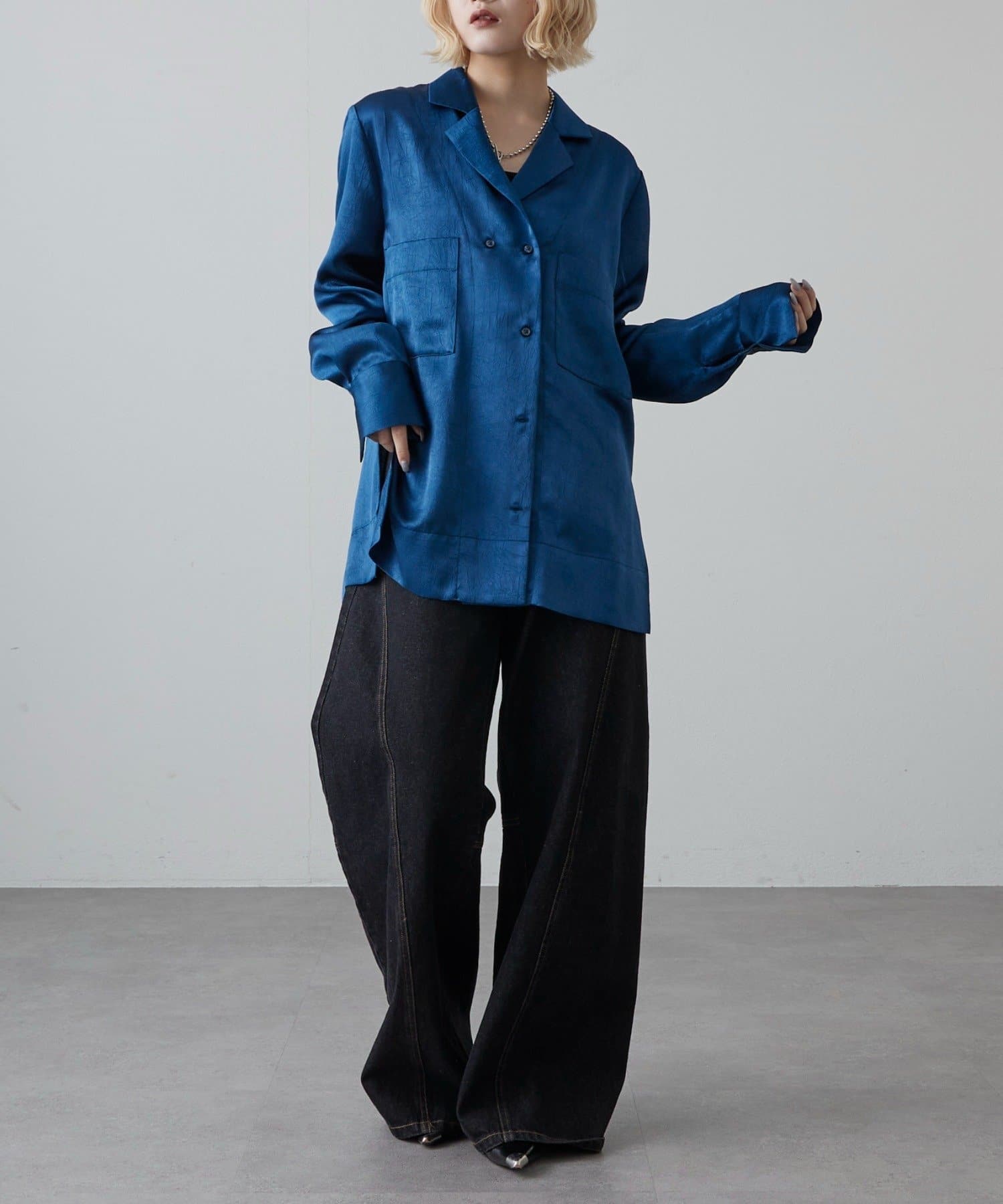 Lui's(ルイス) サテンジャケットライクシャツ