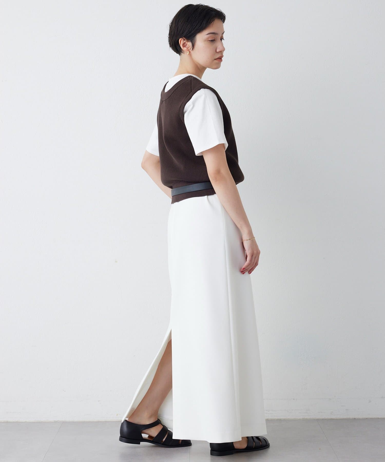 Whim Gazette(ウィム ガゼット) 【THE PAUSE】両畦ノースリーブニット