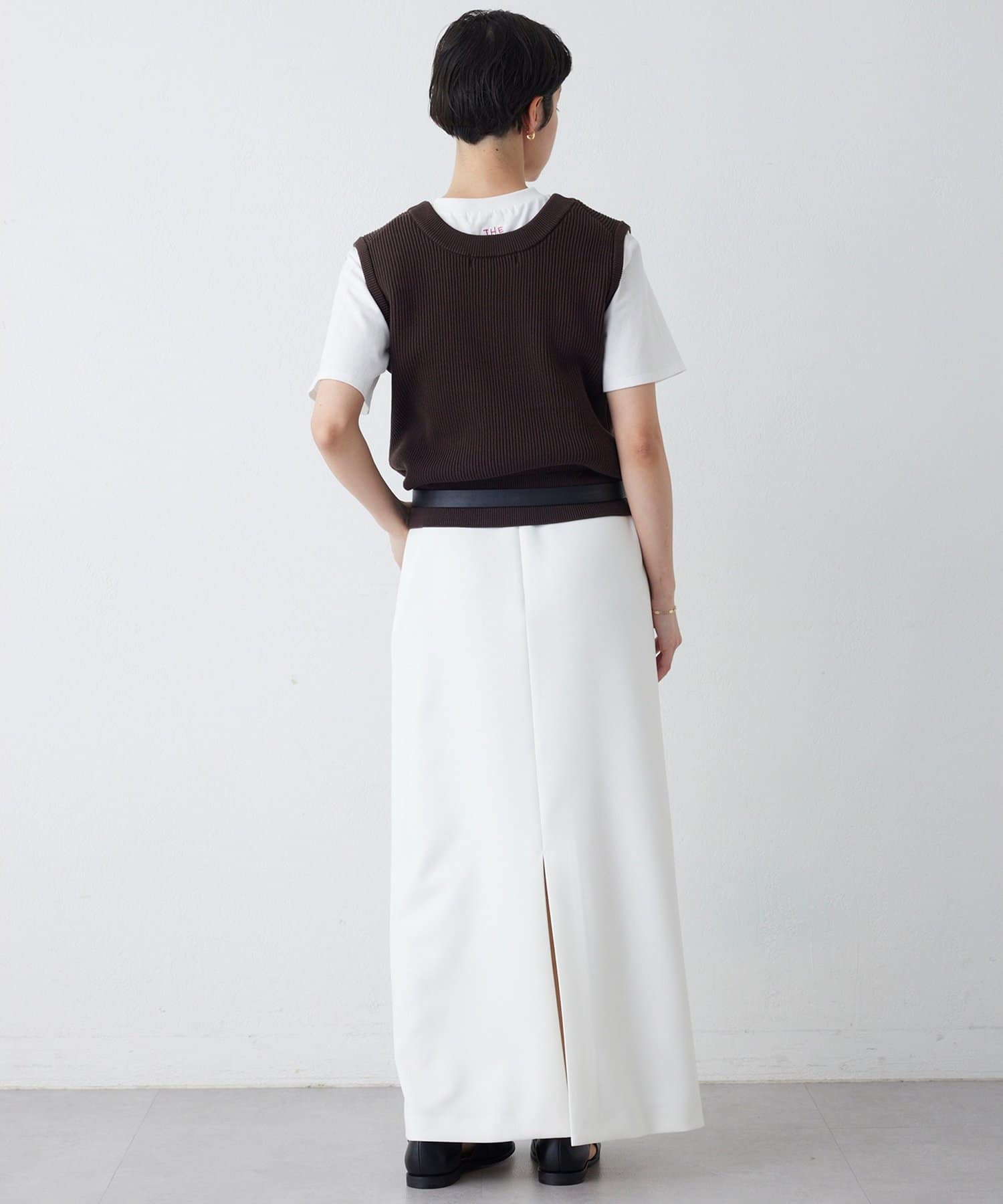 Whim Gazette(ウィム ガゼット) 【THE PAUSE】両畦ノースリーブニット