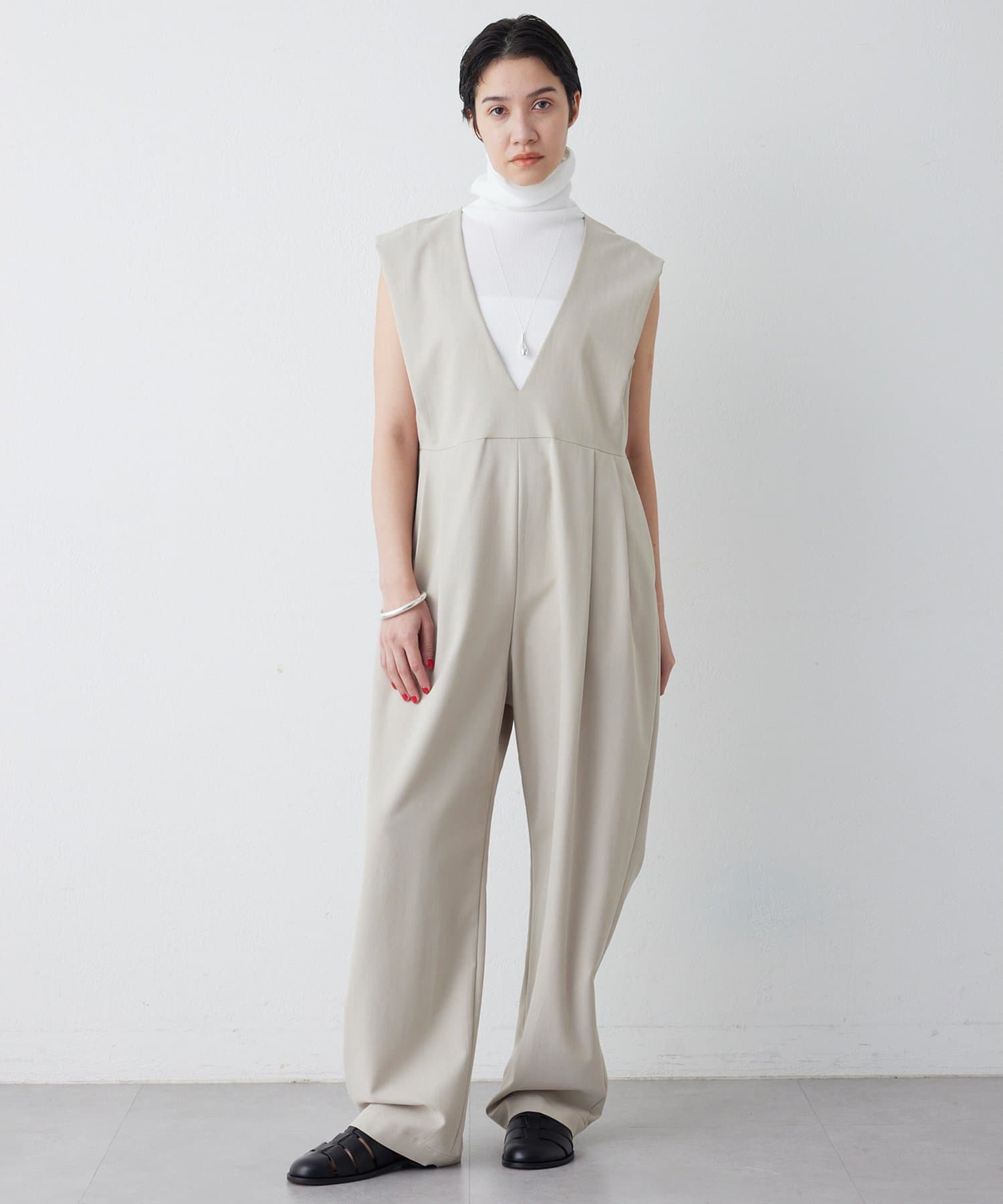 Whim Gazette(ウィム ガゼット) 【THE PAUSE】ドレープジャンプスーツ