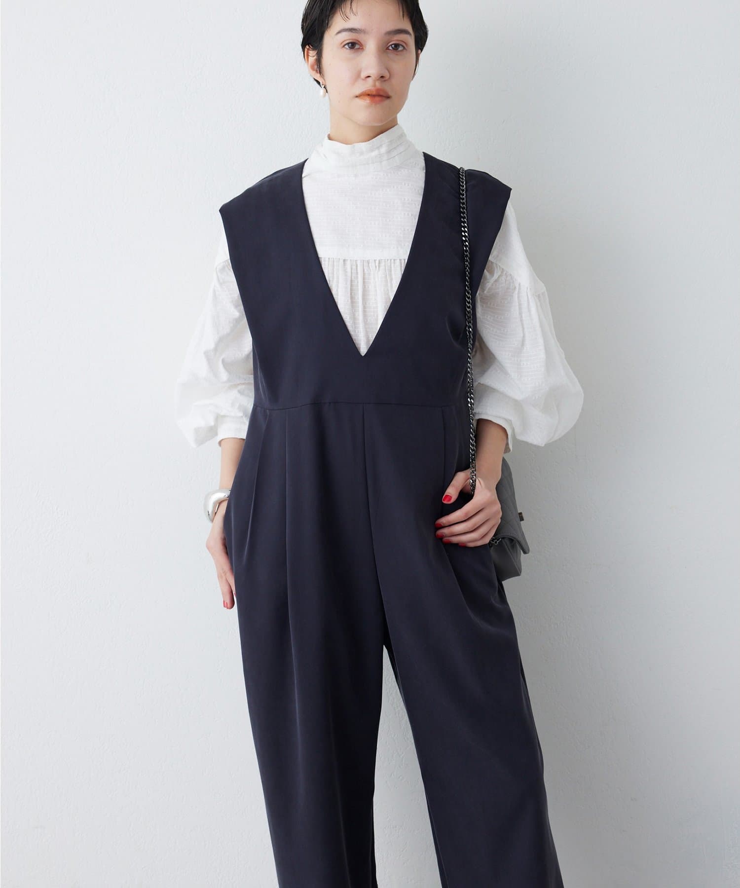 Whim Gazette(ウィム ガゼット) 【THE PAUSE】ドレープジャンプスーツ