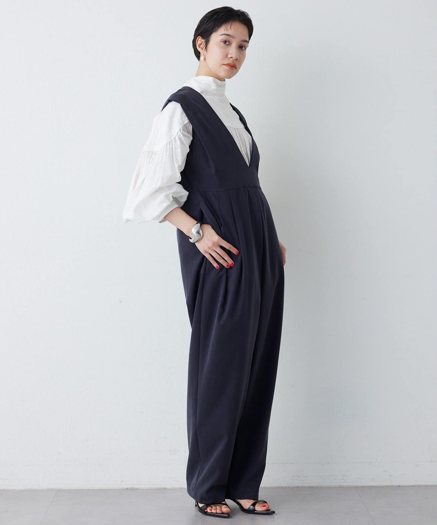 Whim Gazette(ウィム ガゼット) 【THE PAUSE】ドレープジャンプスーツ