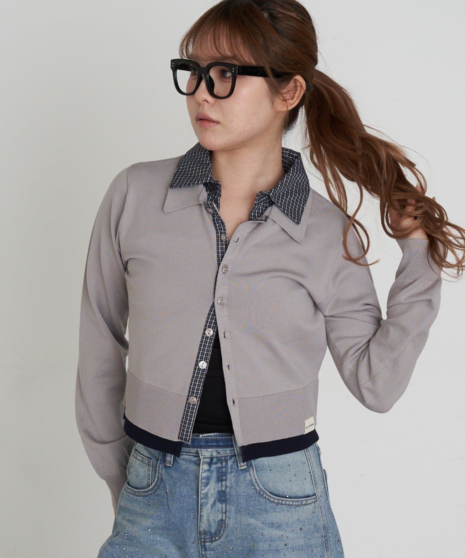 RAY CASSIN(レイカズン) シャツレイヤードカーディガン