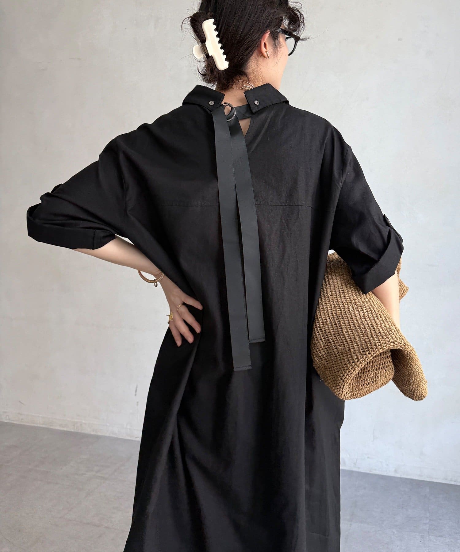 DOUDOU(ドゥドゥ) 【WEB限定】コットンリネンシャツワンピース