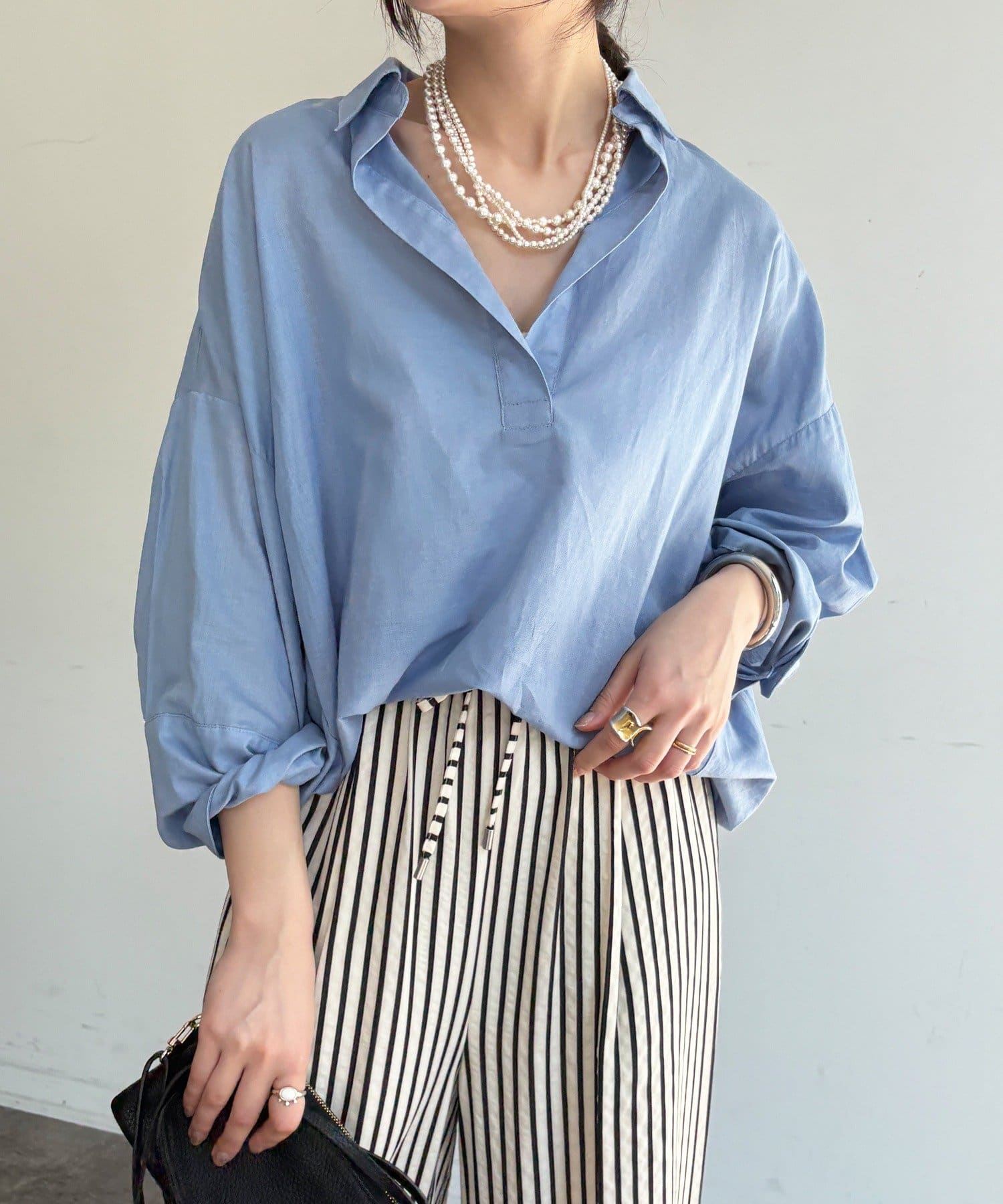 DOUDOU(ドゥドゥ) シアーリネンスキッパーシャツ