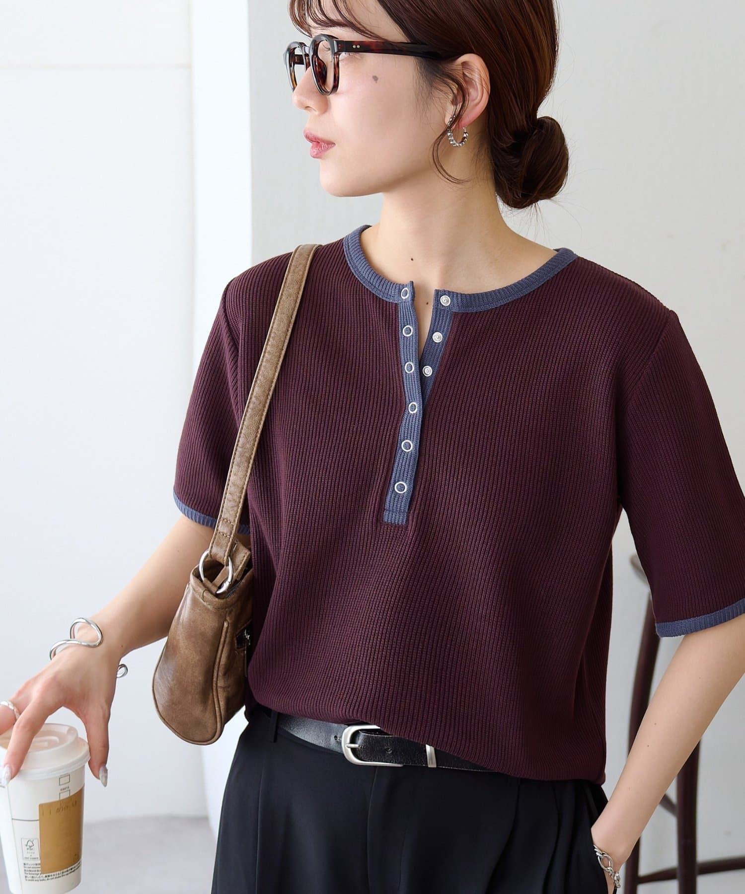 DISCOAT(ディスコート) バイカラーリングドットヘンリー5S