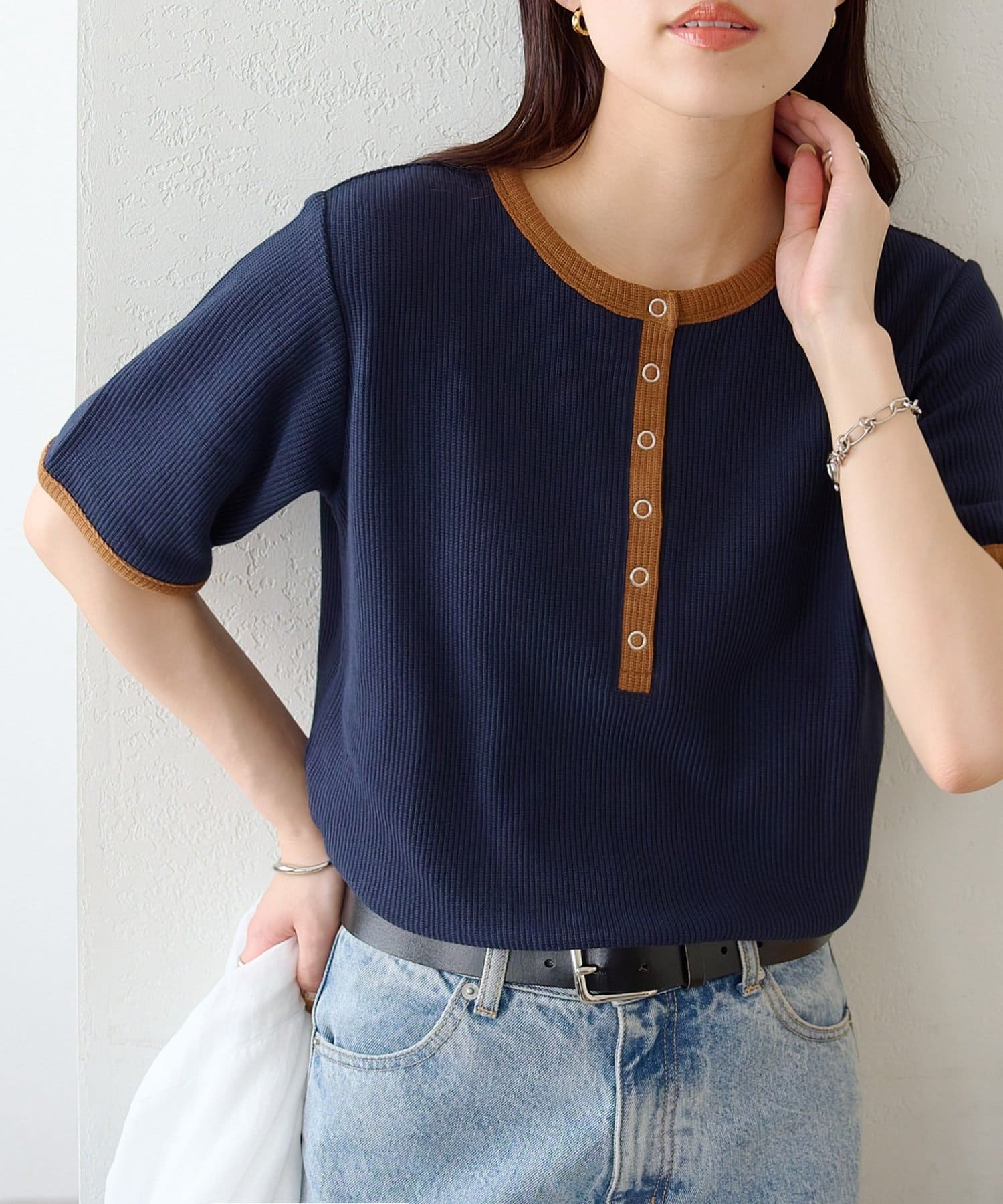 DISCOAT(ディスコート) バイカラーリングドットヘンリー5S