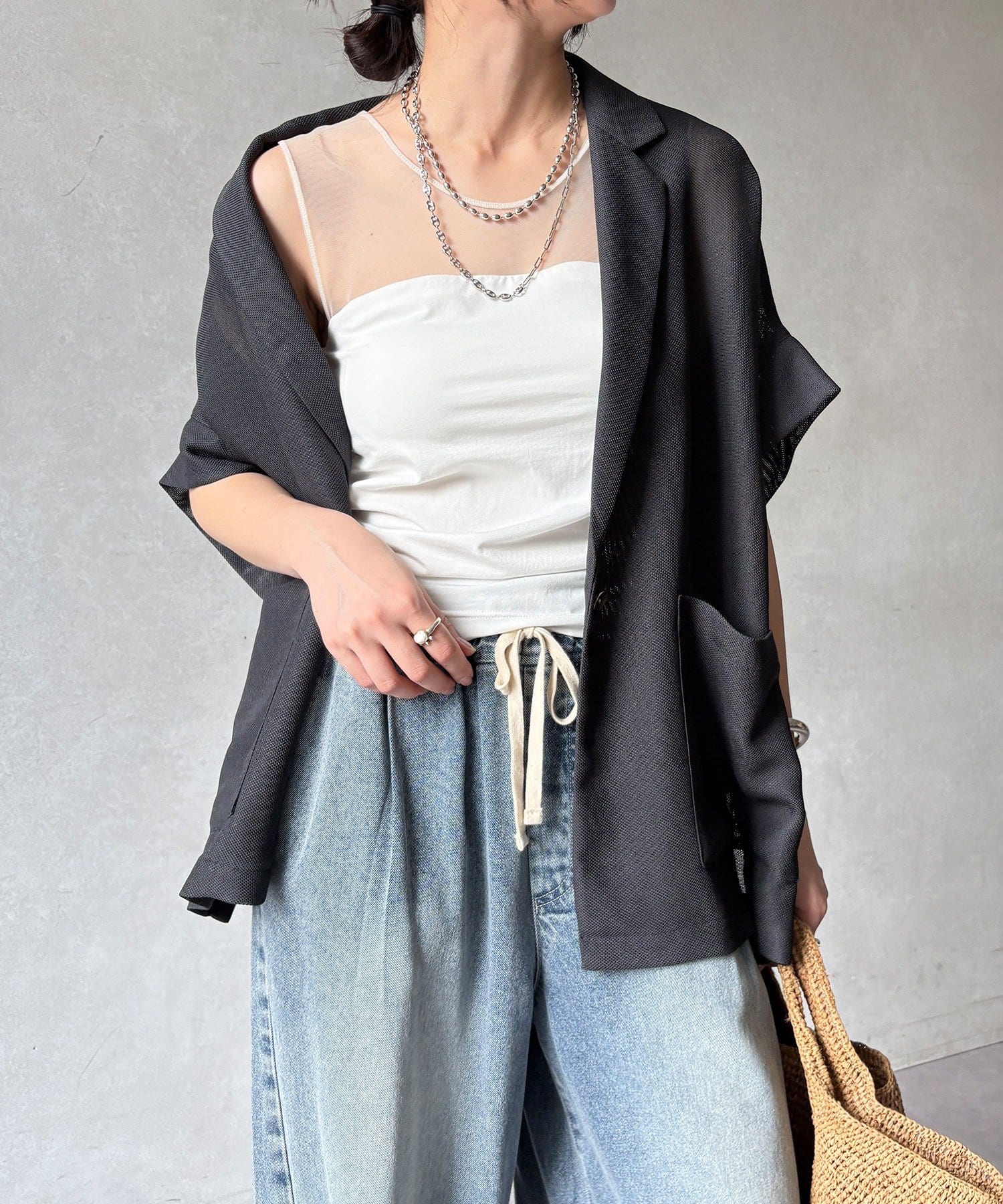 DOUDOU(ドゥドゥ) 【WEB限定】カップ付チュール切替タンク