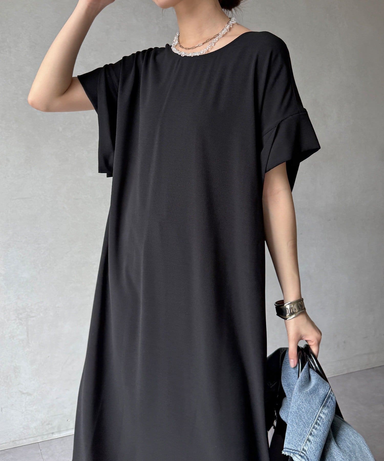 DOUDOU(ドゥドゥ) 【WEB限定】クールグログランバックツイストワンピース