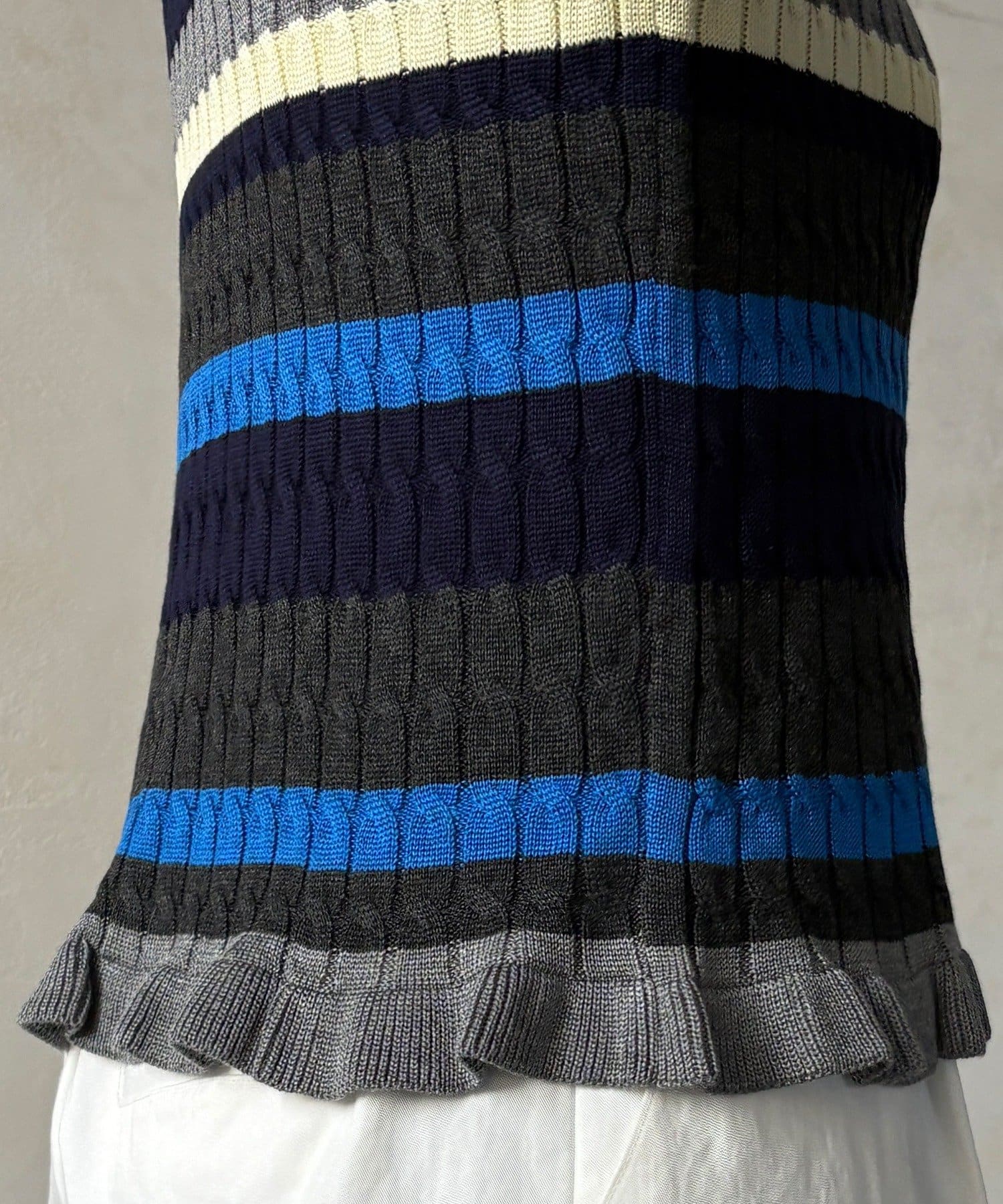 DOUDOU(ドゥドゥ) 【WEB限定】マルチボーダーポロニット