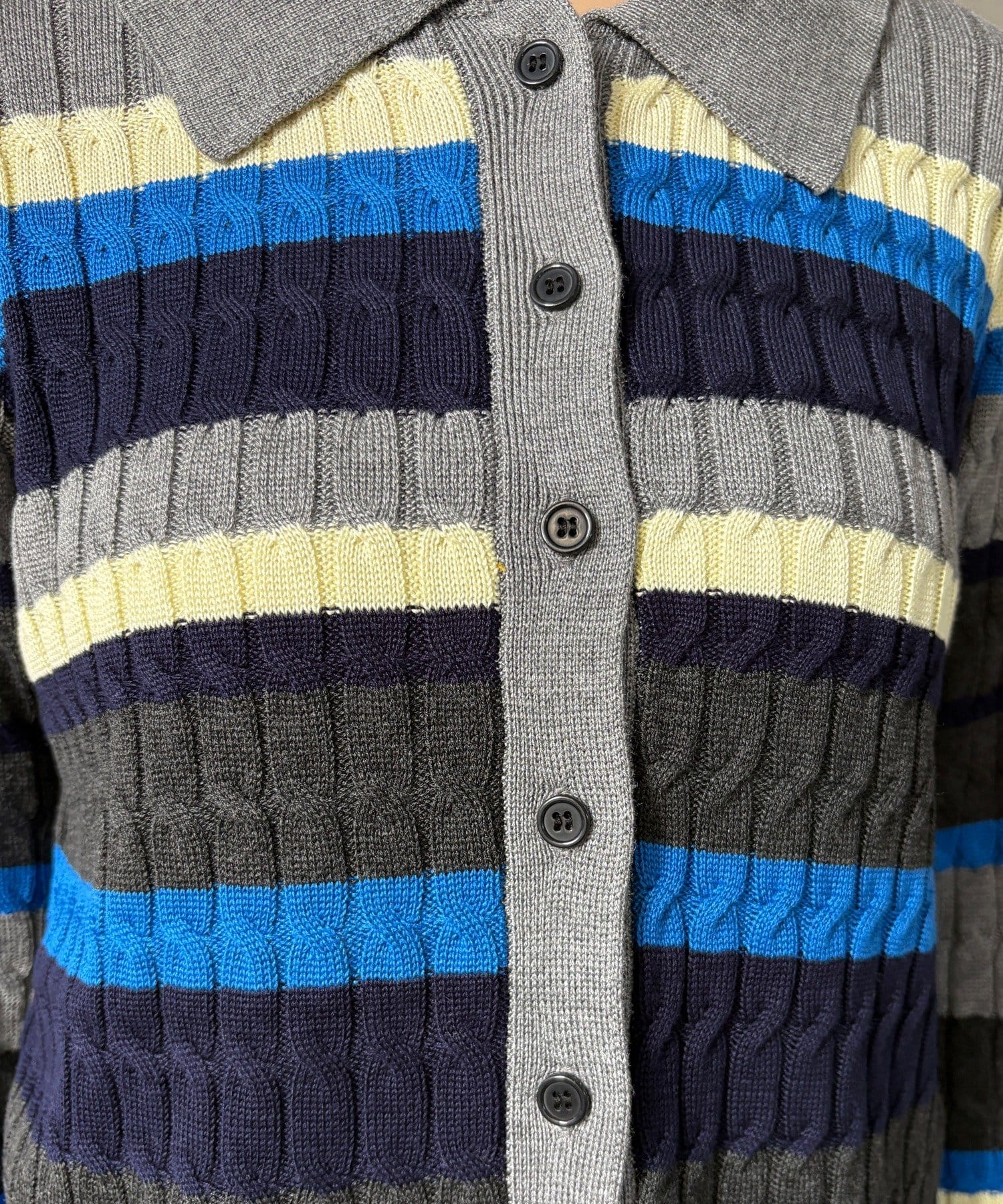 DOUDOU(ドゥドゥ) 【WEB限定】マルチボーダーポロニット