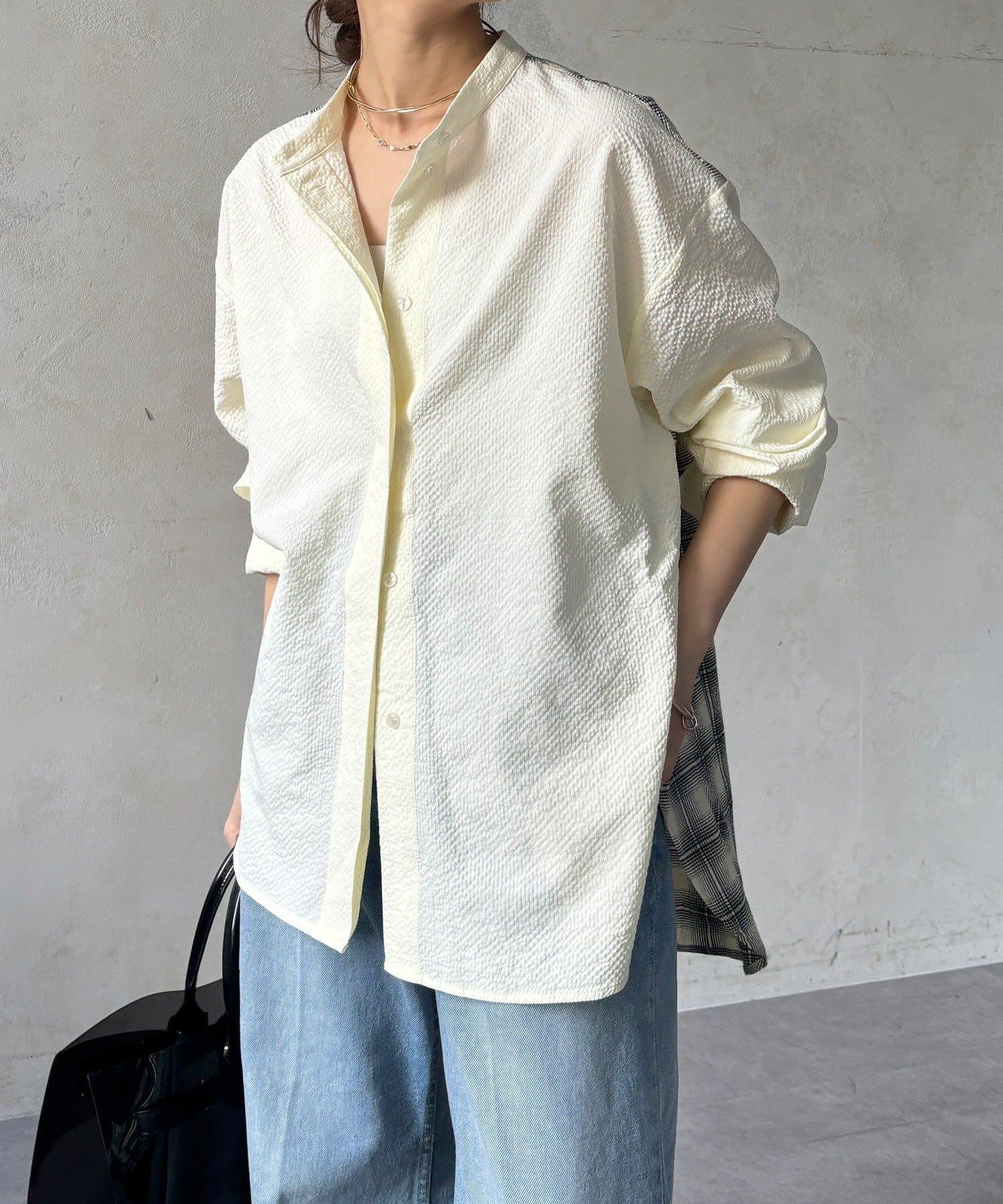 DOUDOU(ドゥドゥ) 【WEB限定】バックチェックサッカーシャツ