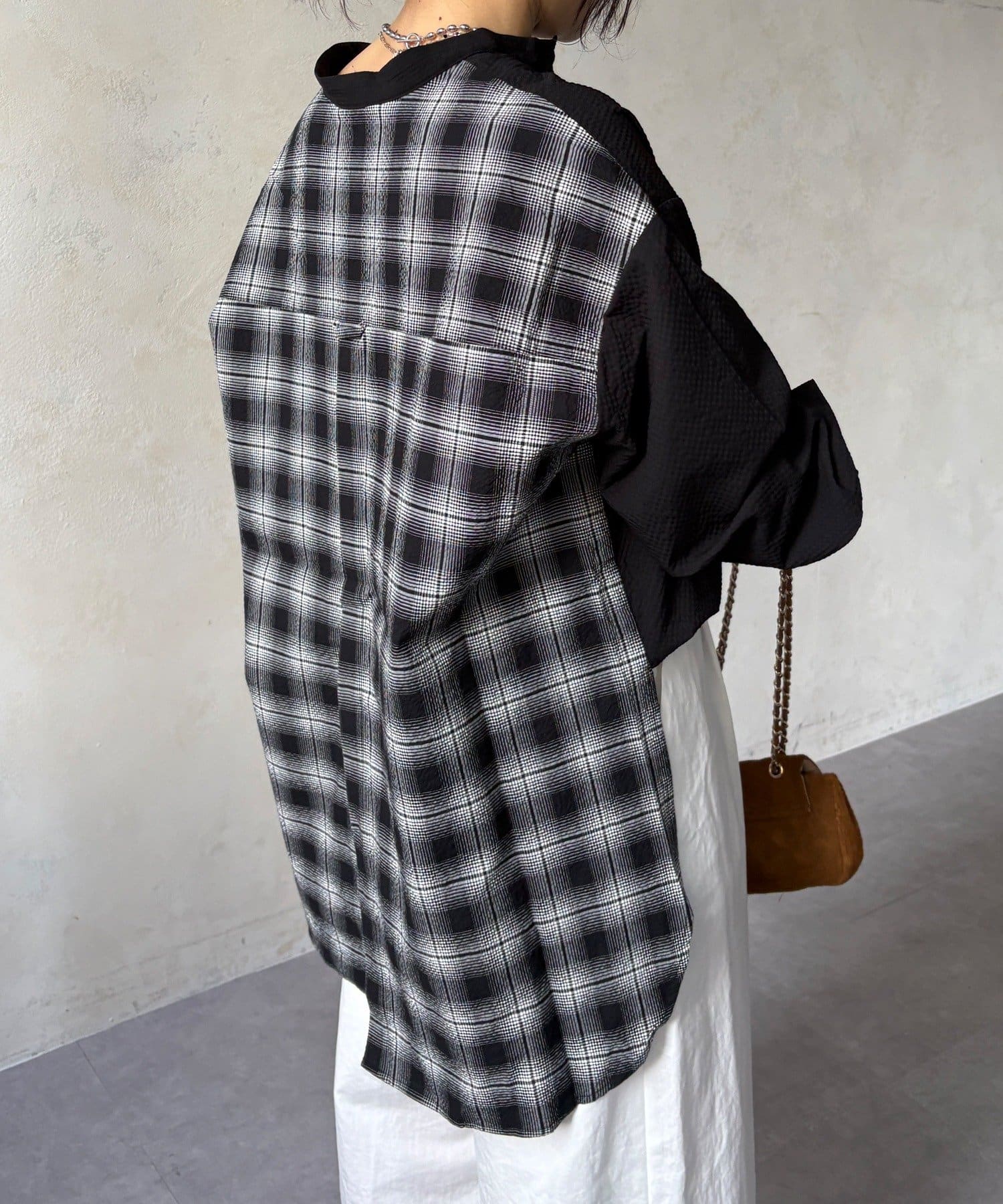 DOUDOU(ドゥドゥ) 【WEB限定】バックチェックサッカーシャツ