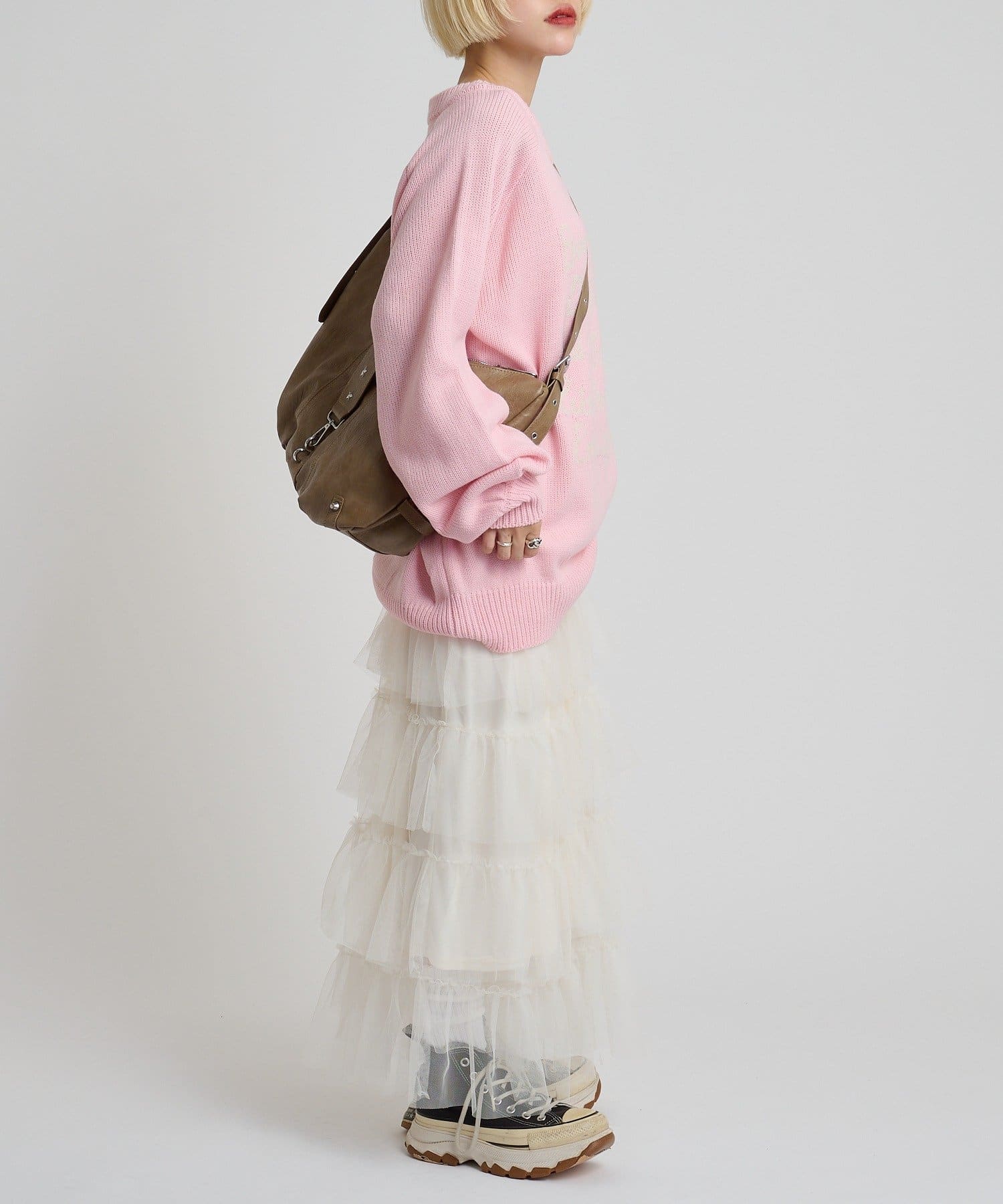 w closet(ダブルクローゼット) メッセージニット