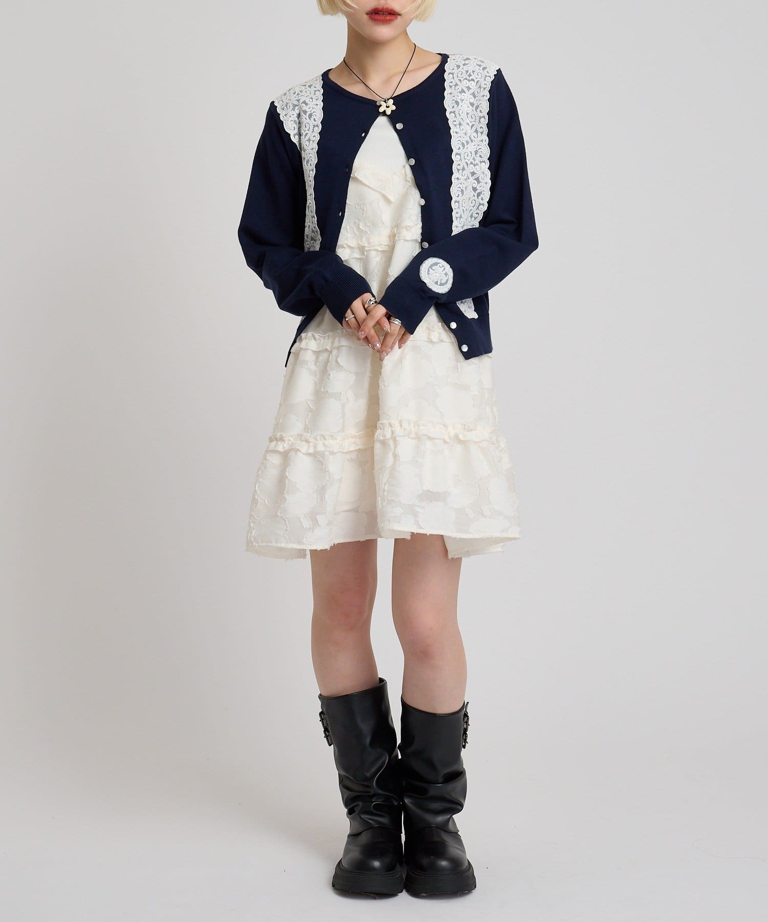 w closet(ダブルクローゼット) レースカーディガン