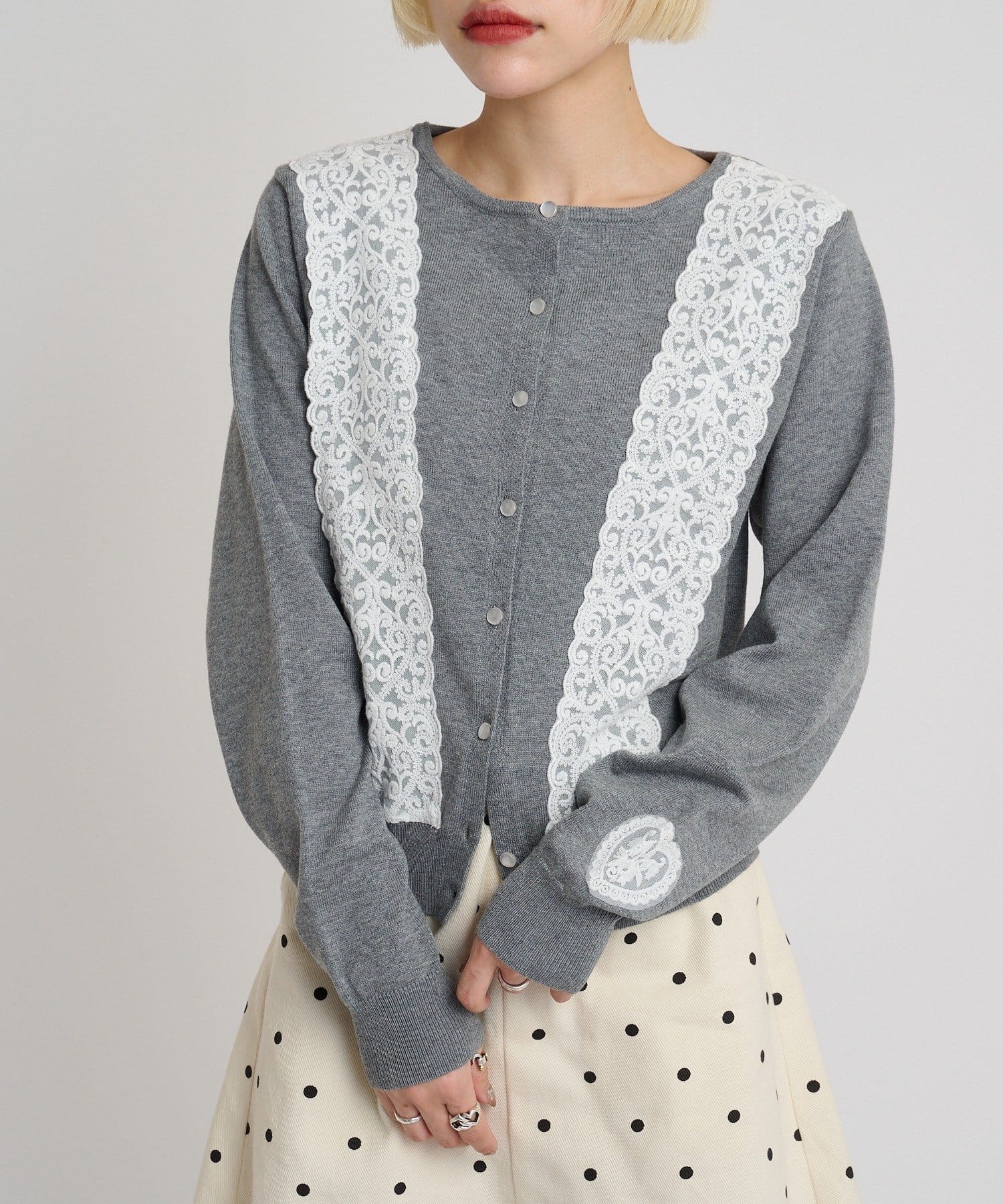 w closet(ダブルクローゼット) レースカーディガン