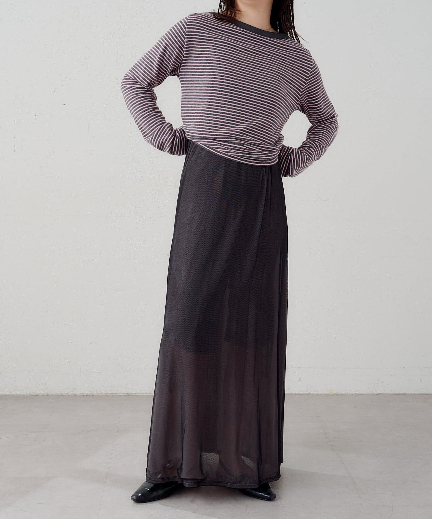 Kastane(カスタネ) 【3.12(木)12:00発売】B ボーダークロスショルダーロンTEE