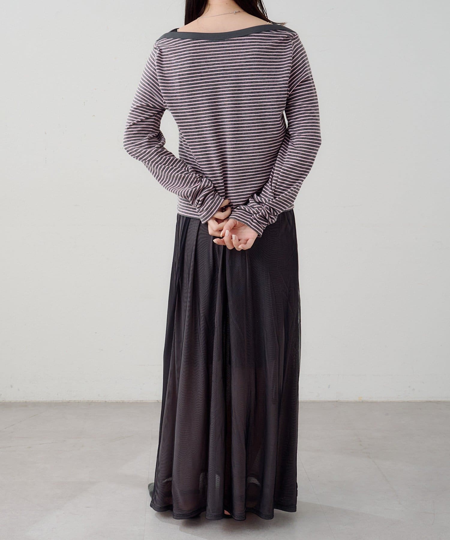 Kastane(カスタネ) 【3.12(木)12:00発売】B ボーダークロスショルダーロンTEE