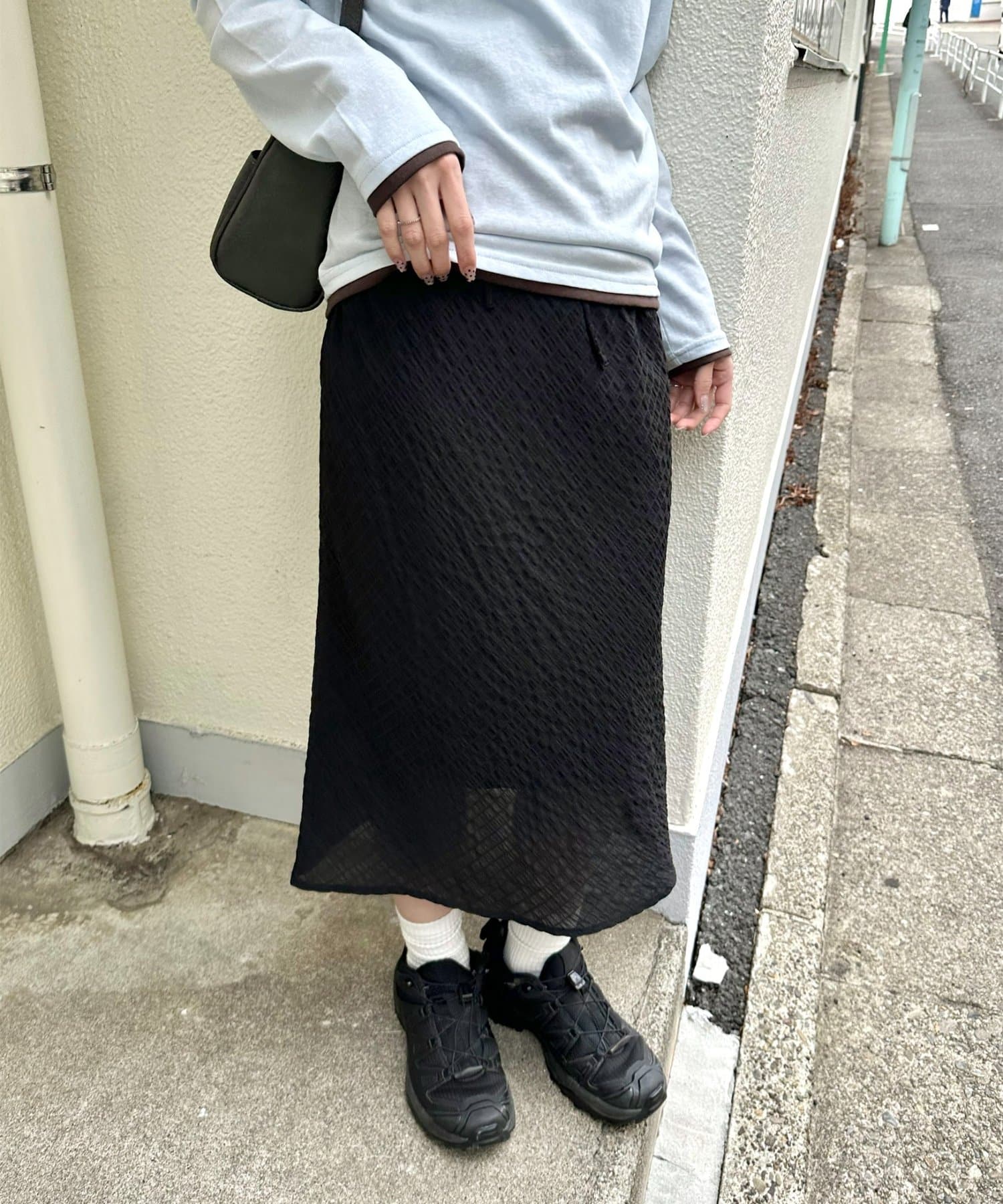 DISCOAT(ディスコート) 【umm./花柄＆無地】生地シャーリングスカート