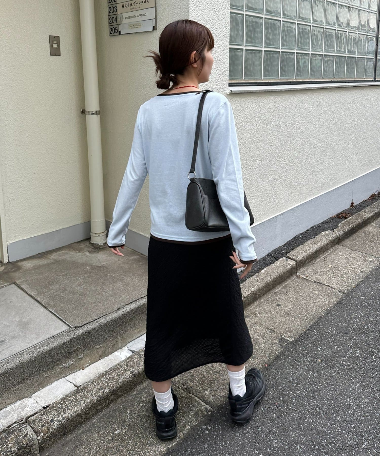 DISCOAT(ディスコート) 【umm./花柄＆無地】生地シャーリングスカート