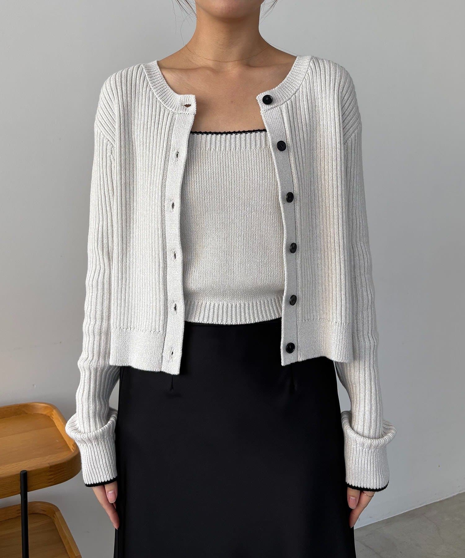 CAPRICIEUX LE'MAGE(カプリシュレマージュ) メランジキャミSETカーディガン