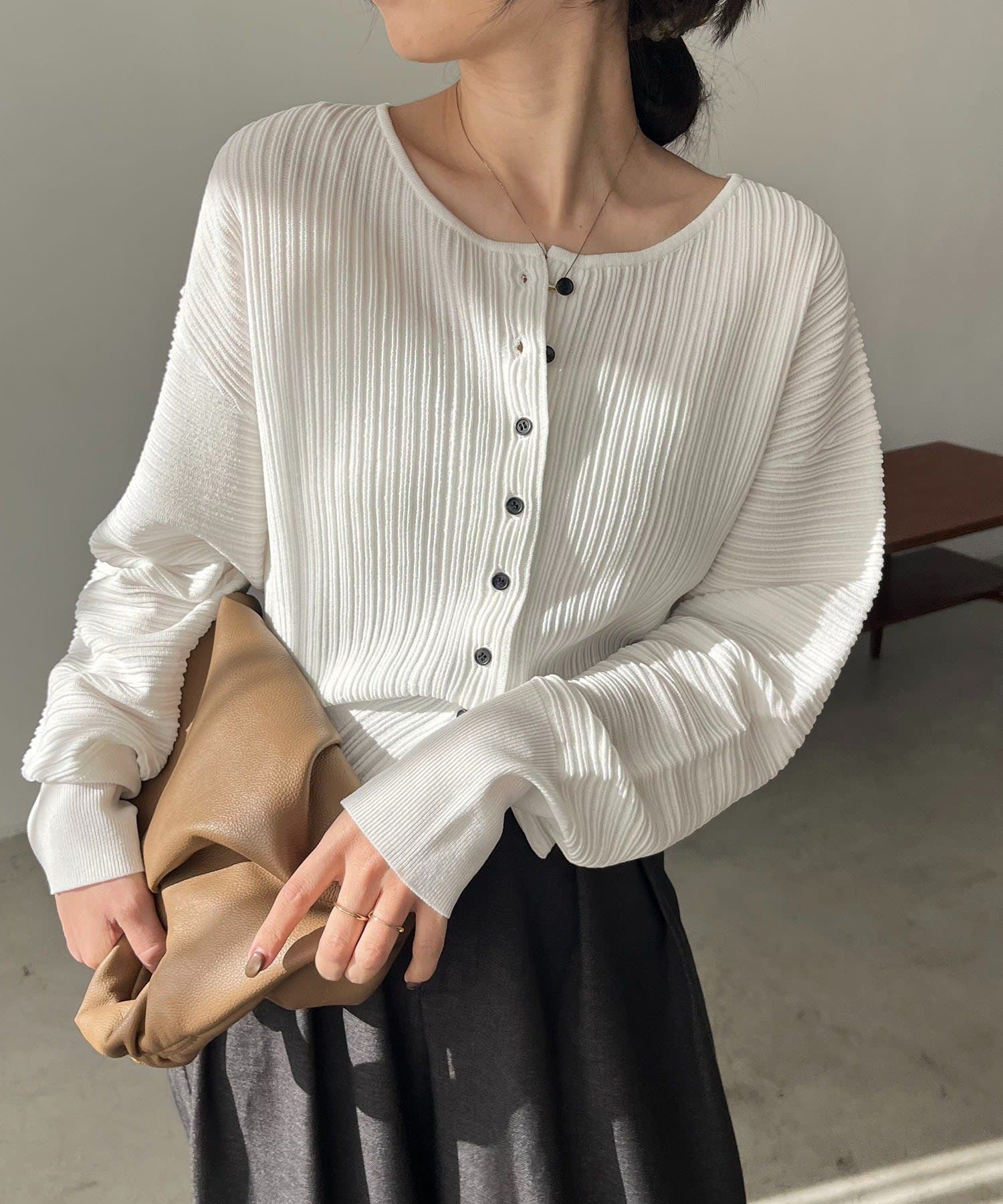 CAPRICIEUX LE'MAGE(カプリシュレマージュ) プリーツパフカーディガン