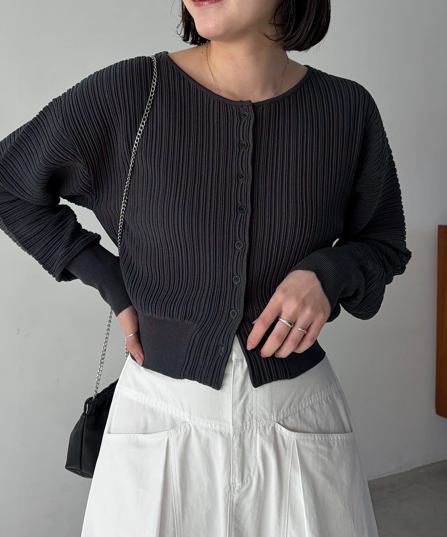 CAPRICIEUX LE'MAGE(カプリシュレマージュ) プリーツパフカーディガン