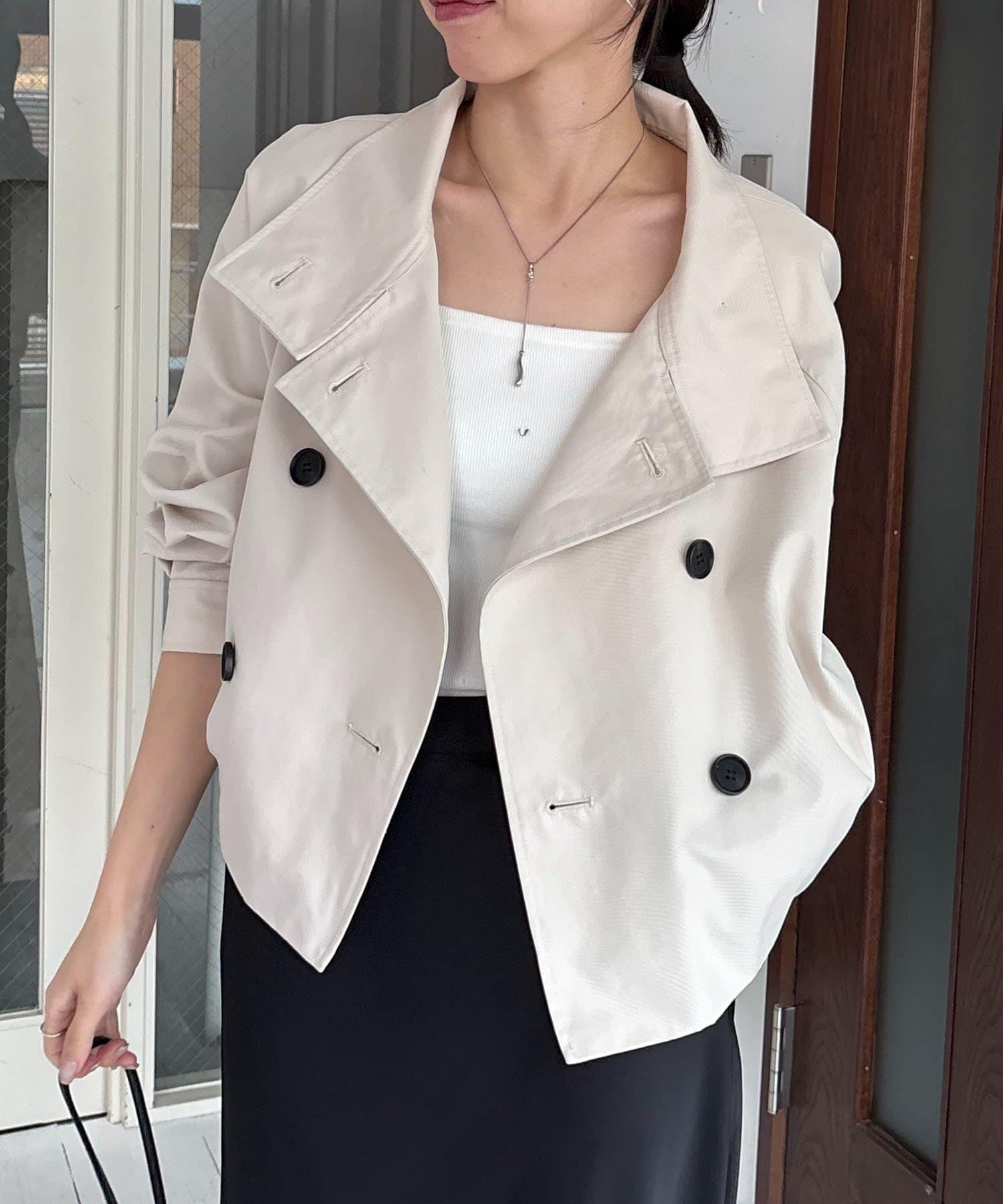 CAPRICIEUX LE'MAGE(カプリシュレマージュ) 【サイズ展開あり】ショートトレンチコート