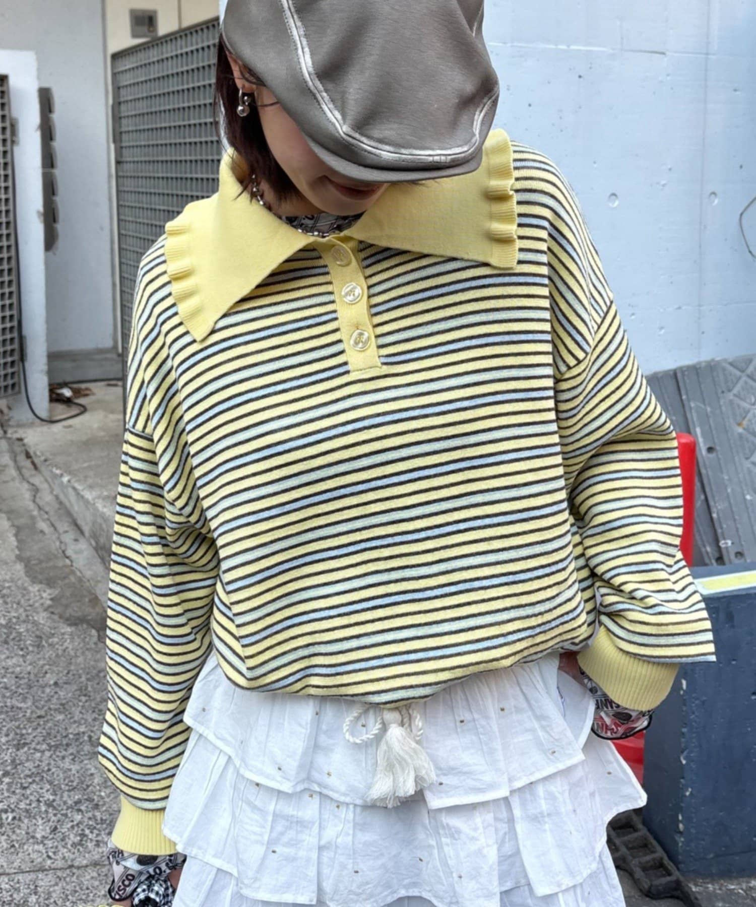 CIAOPANIC TYPY(チャオパニックティピー) 【HELLO.SANFRANCISCO/ハローサンフランシスコ】ビッグカラーボーダーポロニット