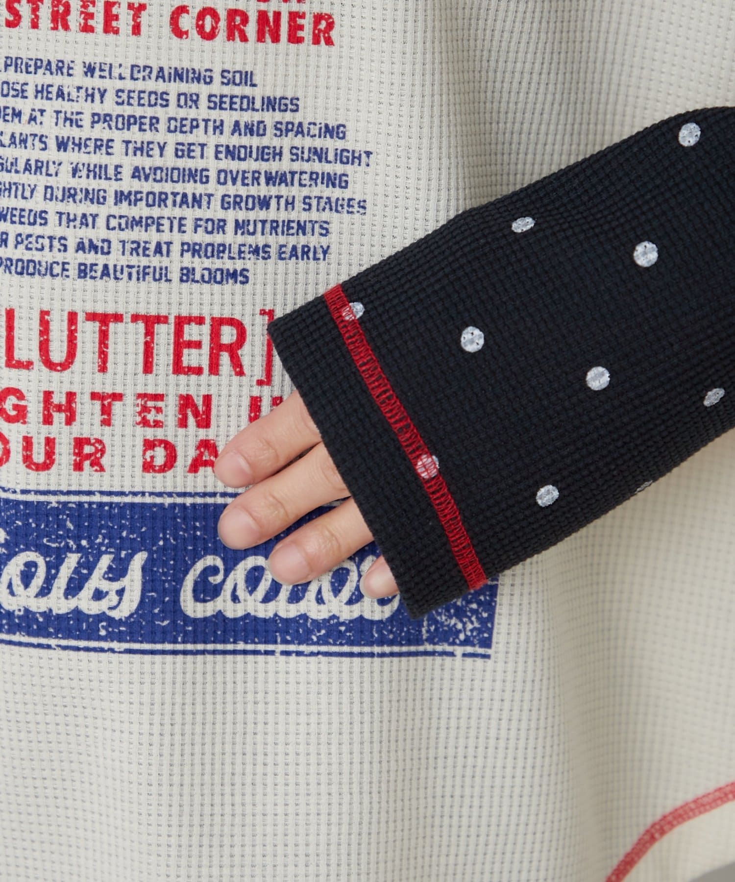 CIAOPANIC TYPY(チャオパニックティピー) 【HELLO.SANFRANCISCO/ハローサンフランシスコ】プリントワッフルラグランTEE