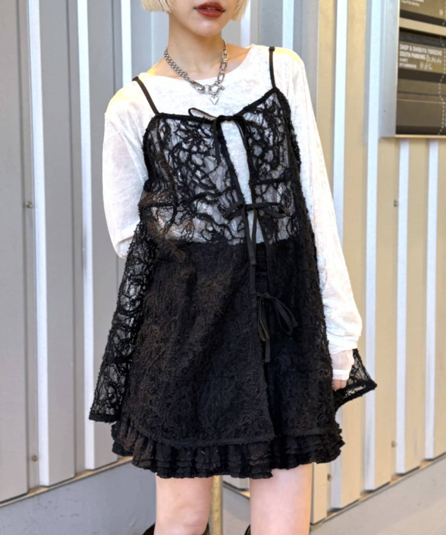 w closet(ダブルクローゼット) イレヘムレースキャミ