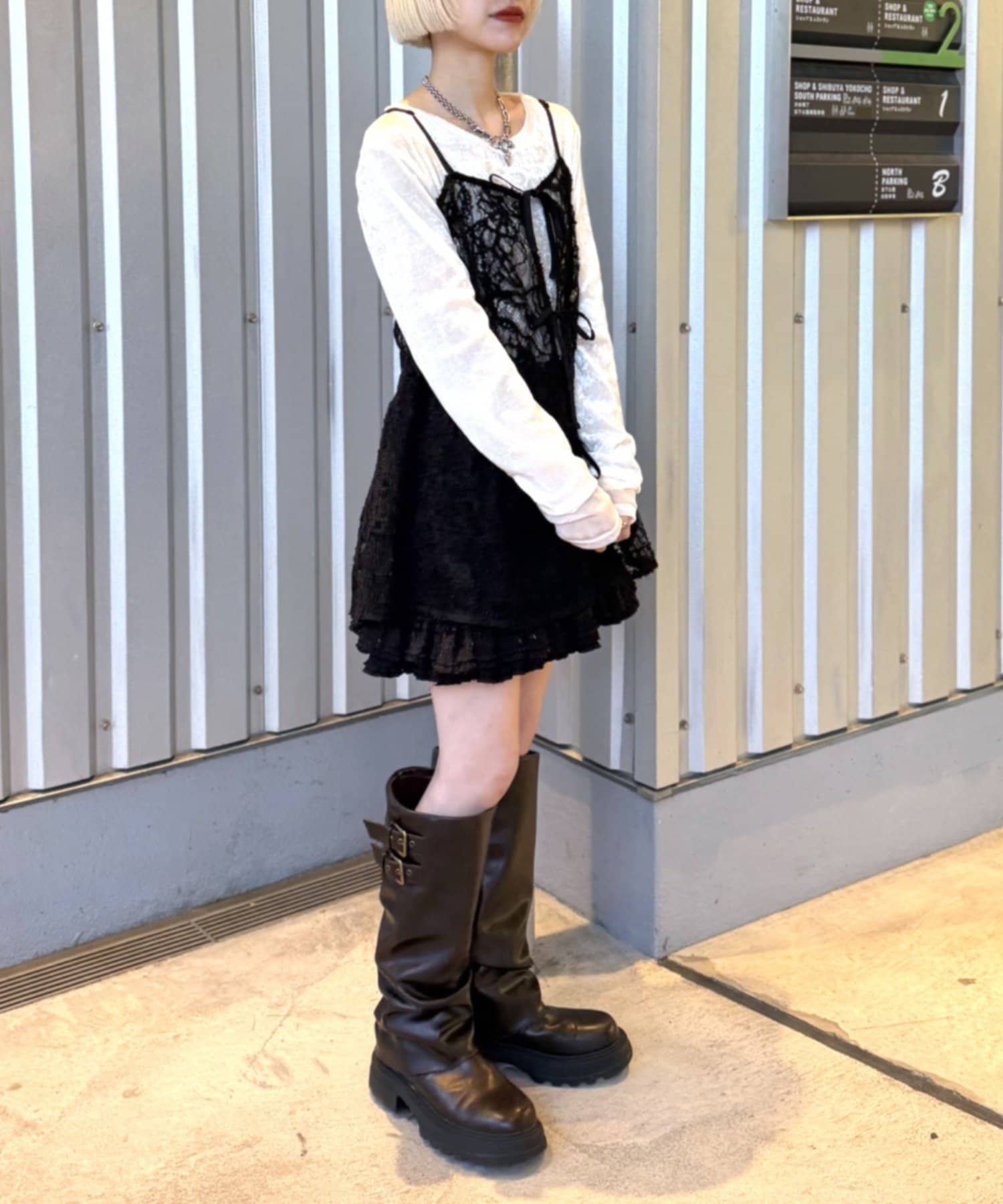 w closet(ダブルクローゼット) イレヘムレースキャミ