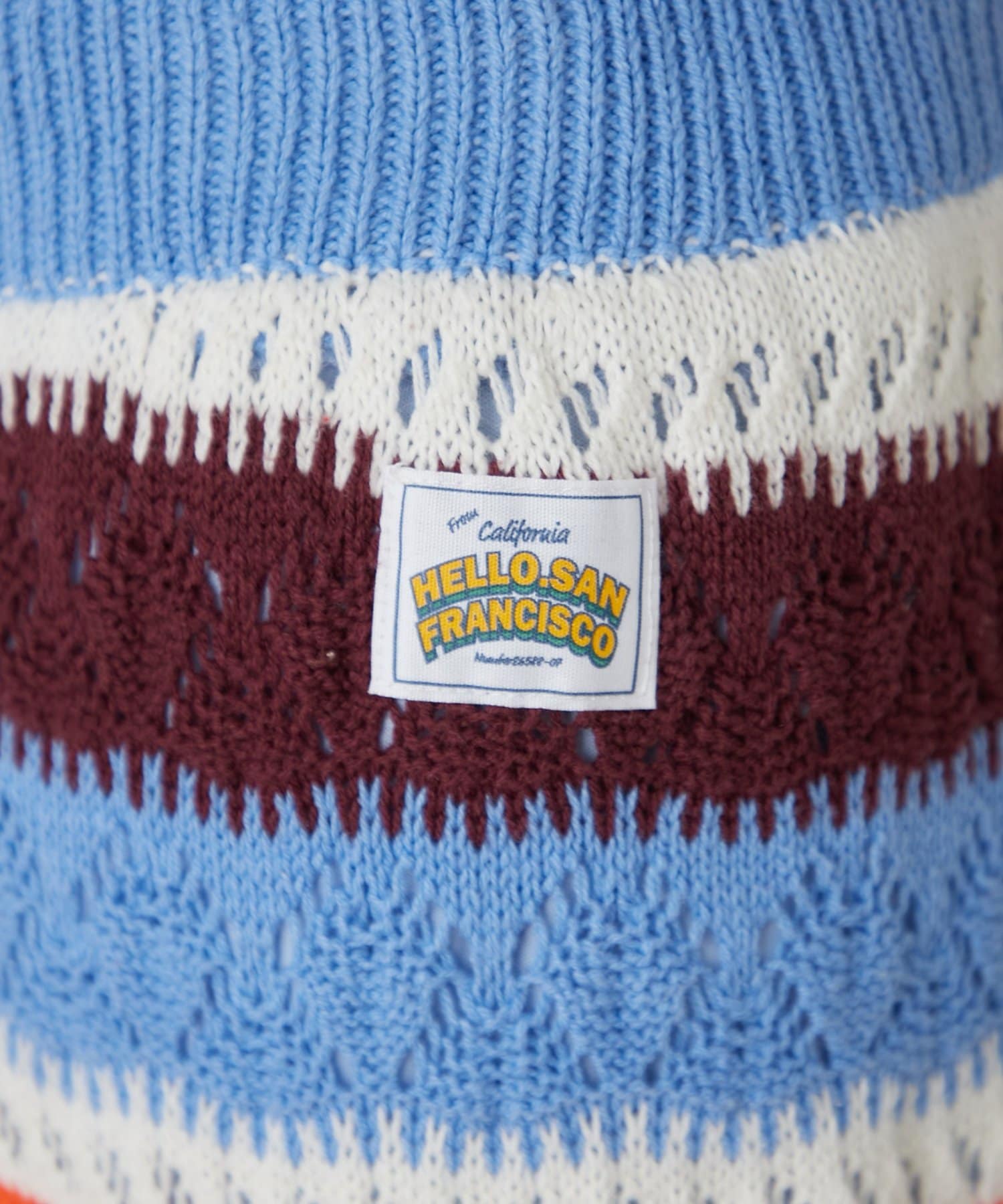 CIAOPANIC TYPY(チャオパニックティピー) 【HELLO.SANFRANCISCO/ハローサンフランシスコ】透かし柄ボーダーニットパンツ