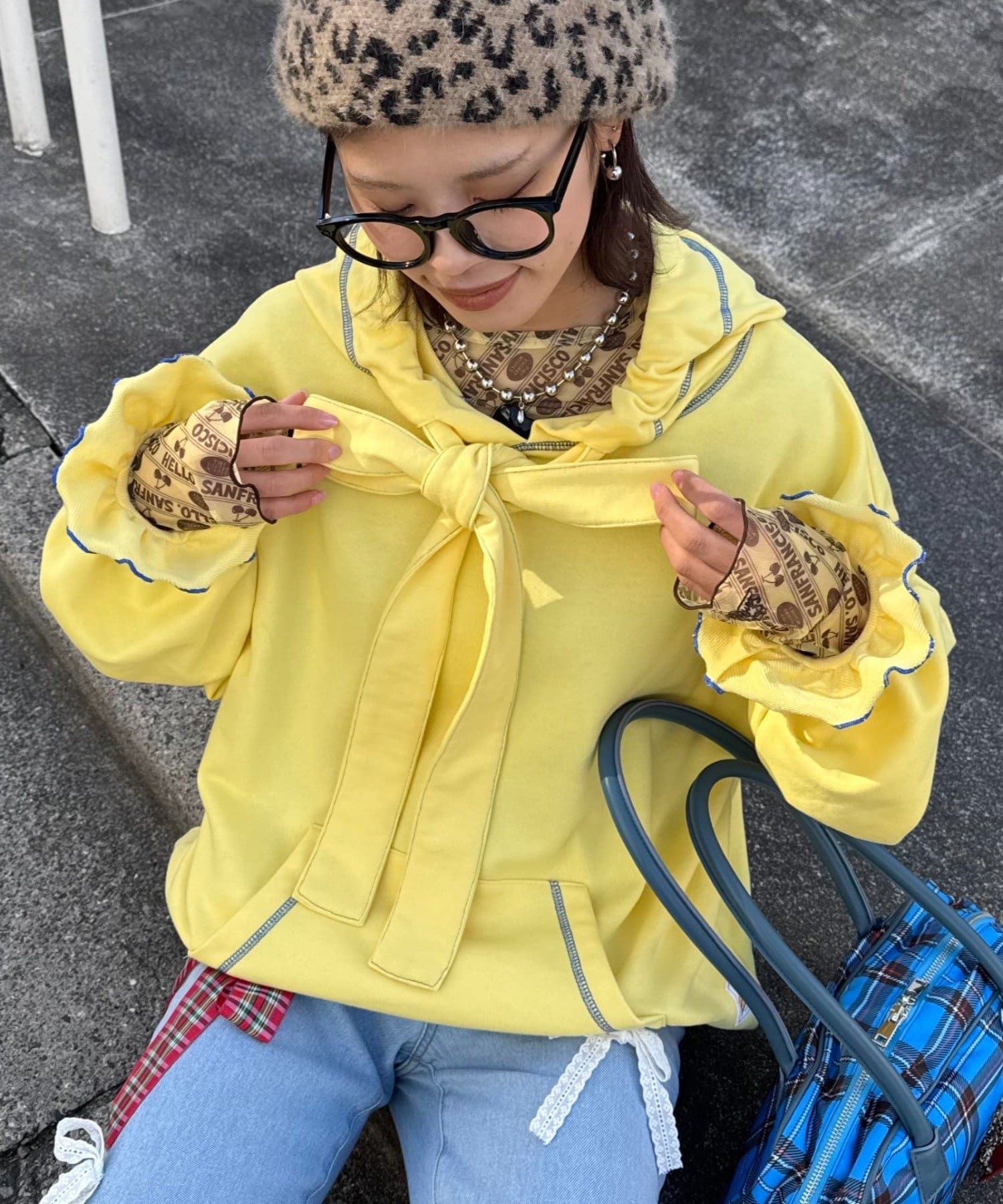 CIAOPANIC TYPY(チャオパニックティピー) 【HELLO.SANFRANCISCO/ハローサンフランシスコ】ビッグリボン裏毛パーカー