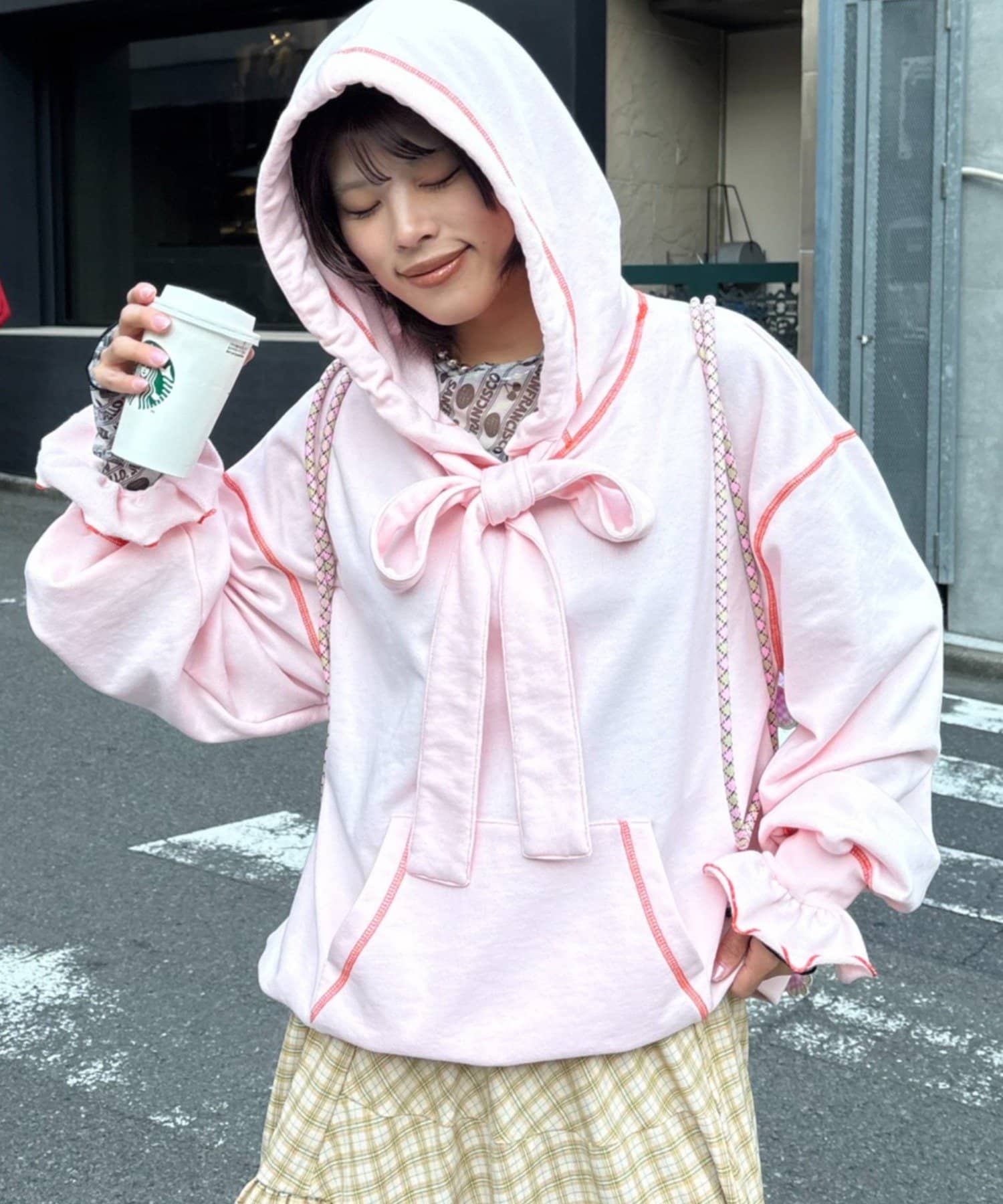 CIAOPANIC TYPY(チャオパニックティピー) 【HELLO.SANFRANCISCO/ハローサンフランシスコ】ビッグリボン裏毛パーカー