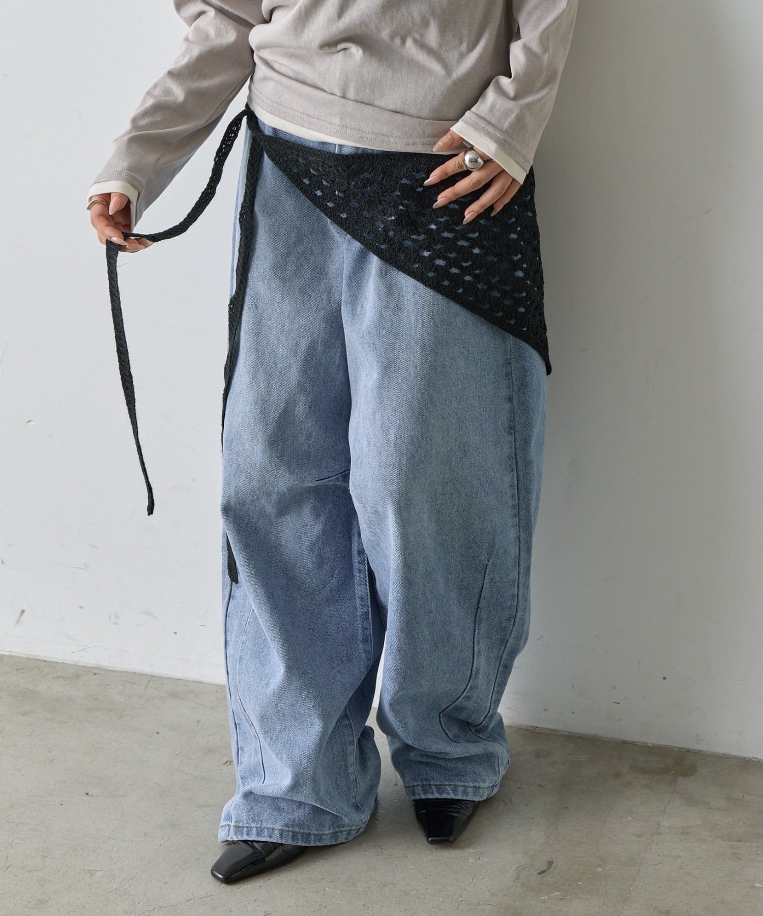 -goocy-(グーシー) 透かし編みバブーシュカ