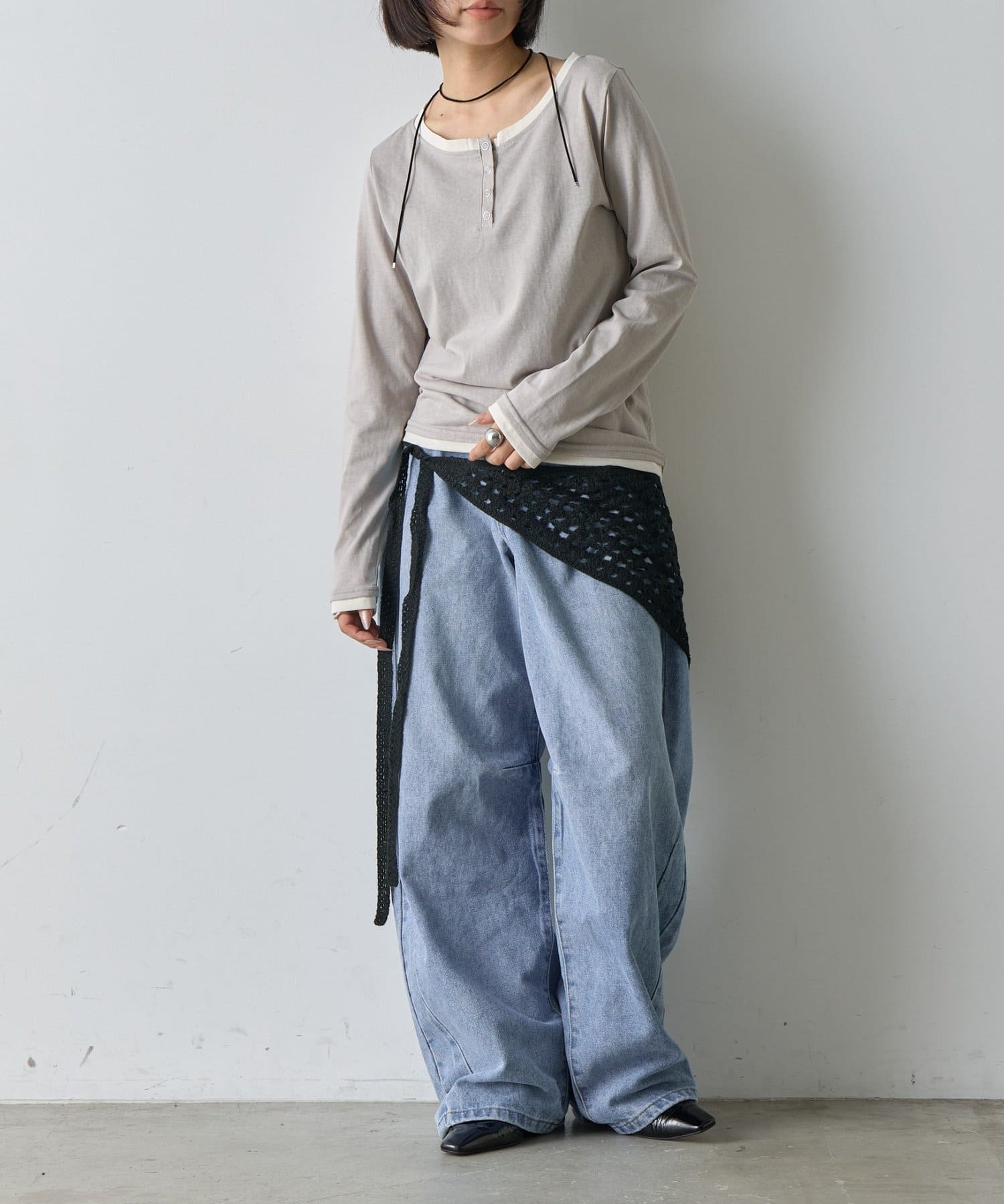 -goocy-(グーシー) 透かし編みバブーシュカ