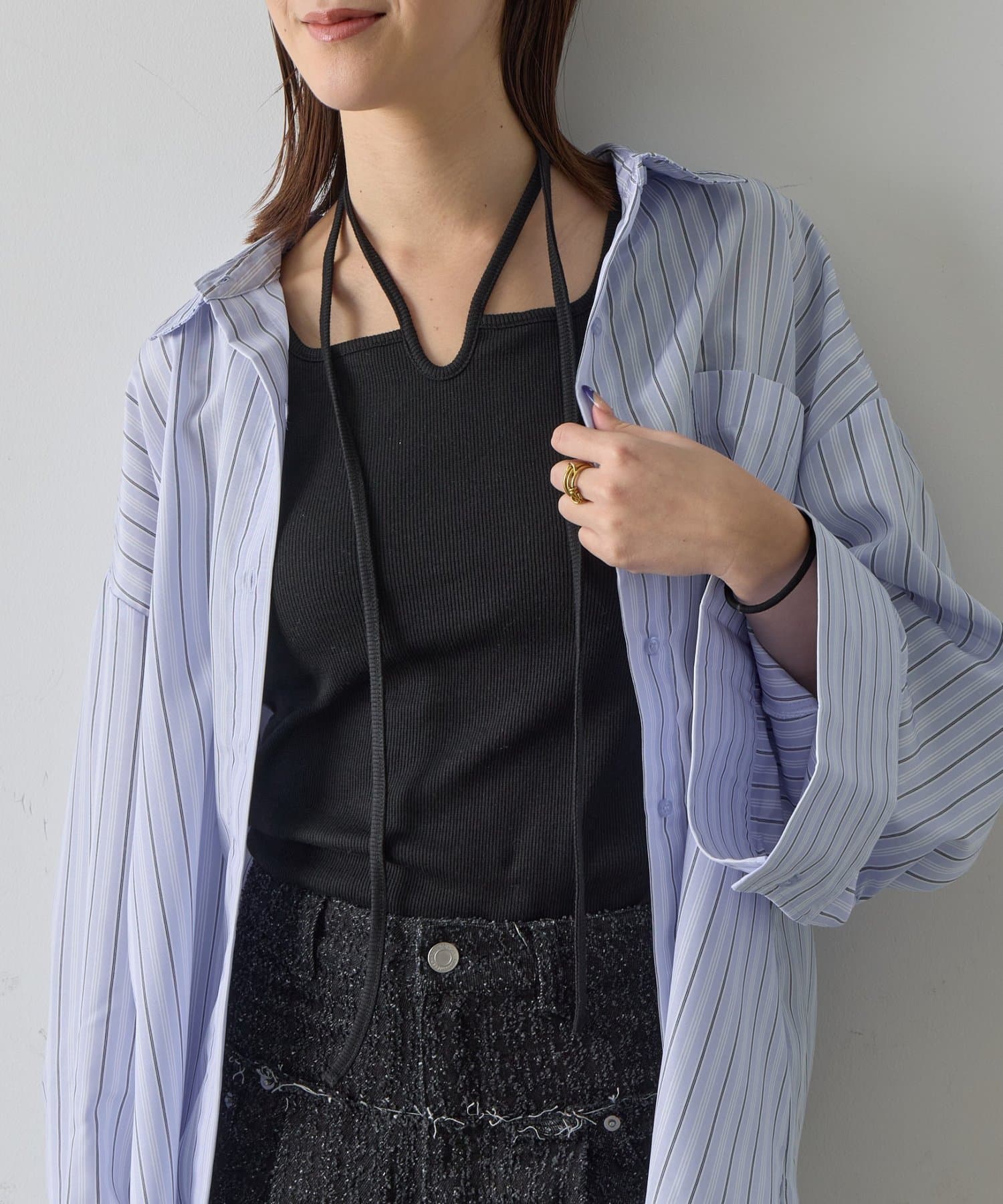 -goocy-(グーシー) カップ付きコードリボンタンクトップ