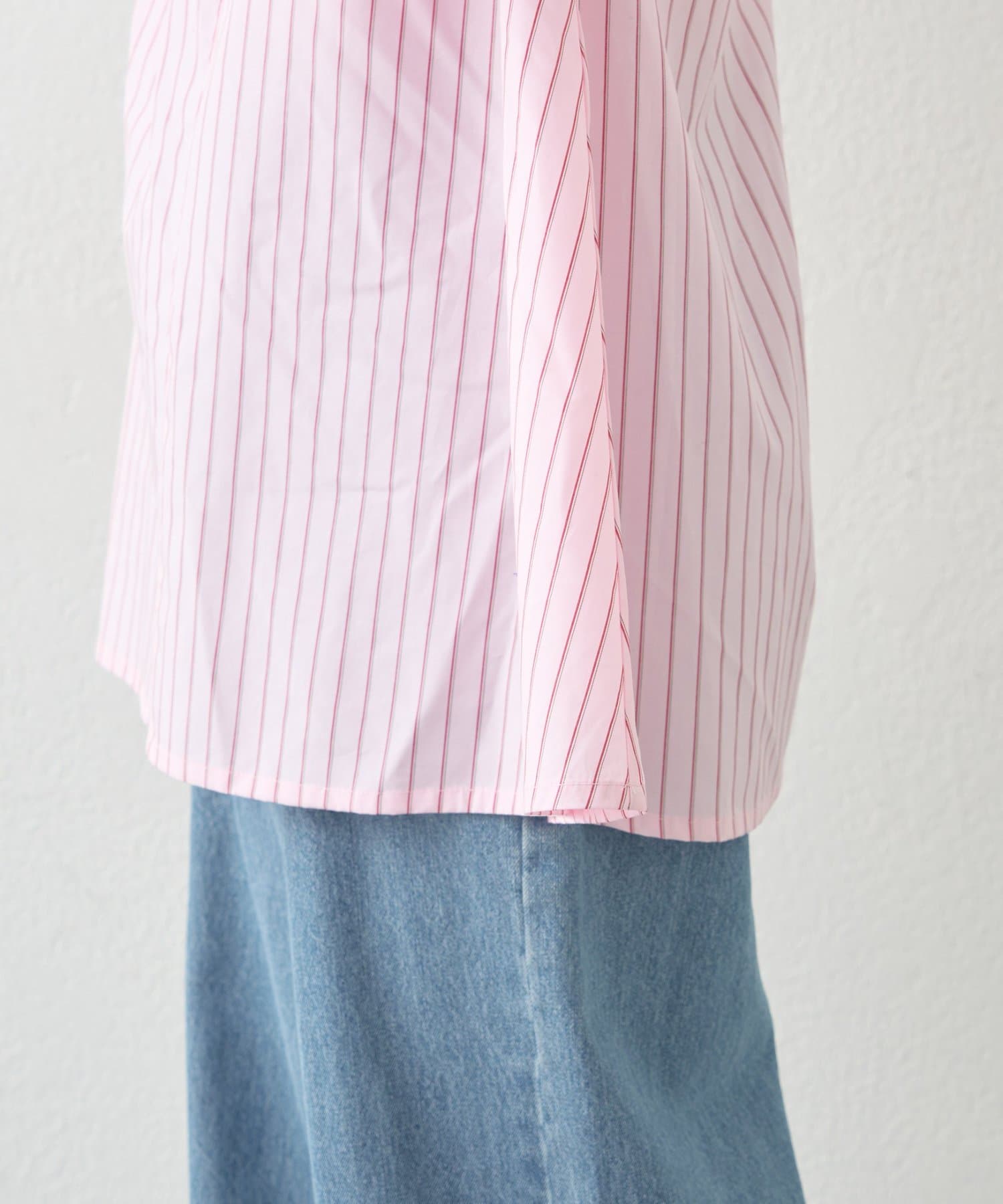 CIAOPANIC TYPY(チャオパニックティピー) 【GEVACO】ストライプ柄ボウタイギャザーチュニックブラウス