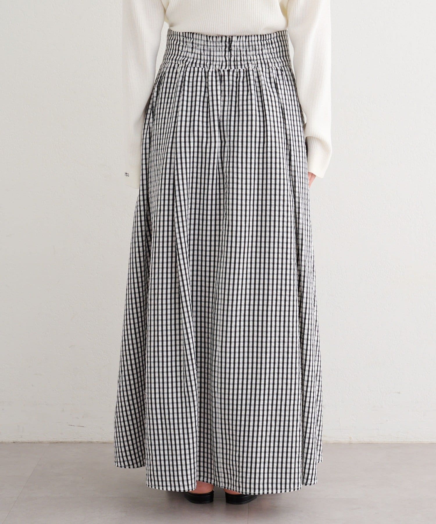 Kastane(カスタネ) 【チェック&無地】B タックフレアスカート