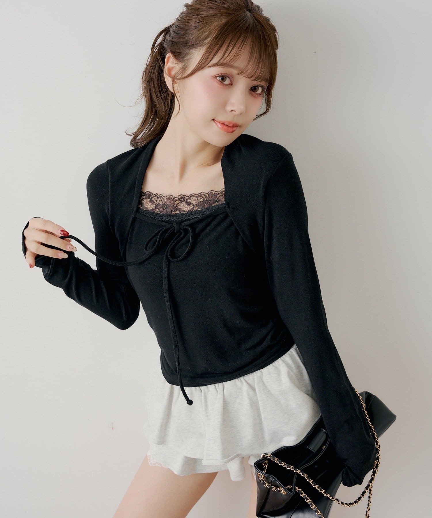 Chico(チコ) ボレロ風レースレイヤードトップス