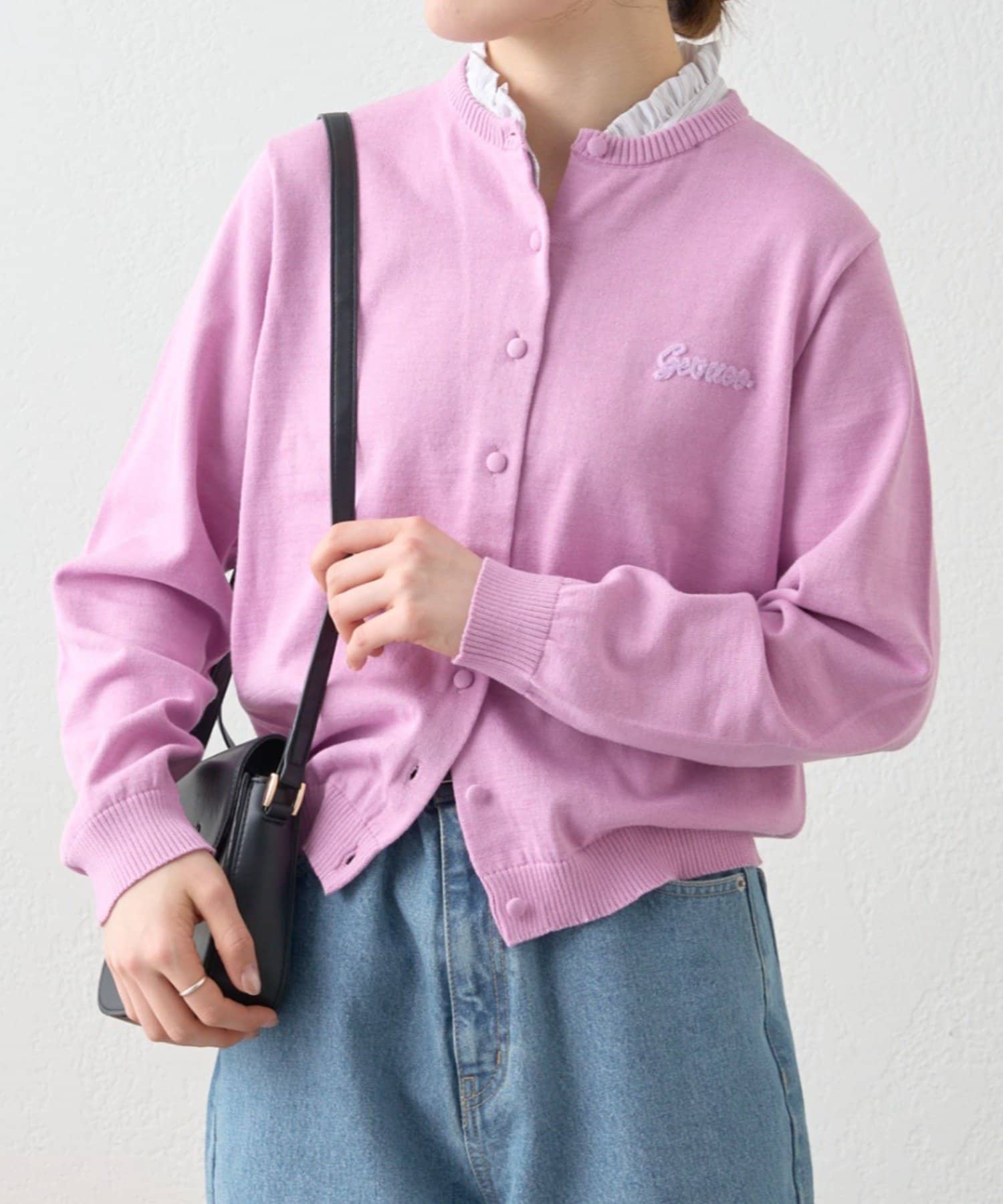 CIAOPANIC TYPY(チャオパニックティピー) ≪26SS展示会アイテム≫GEVACO襟ドッキングニットカーディガン