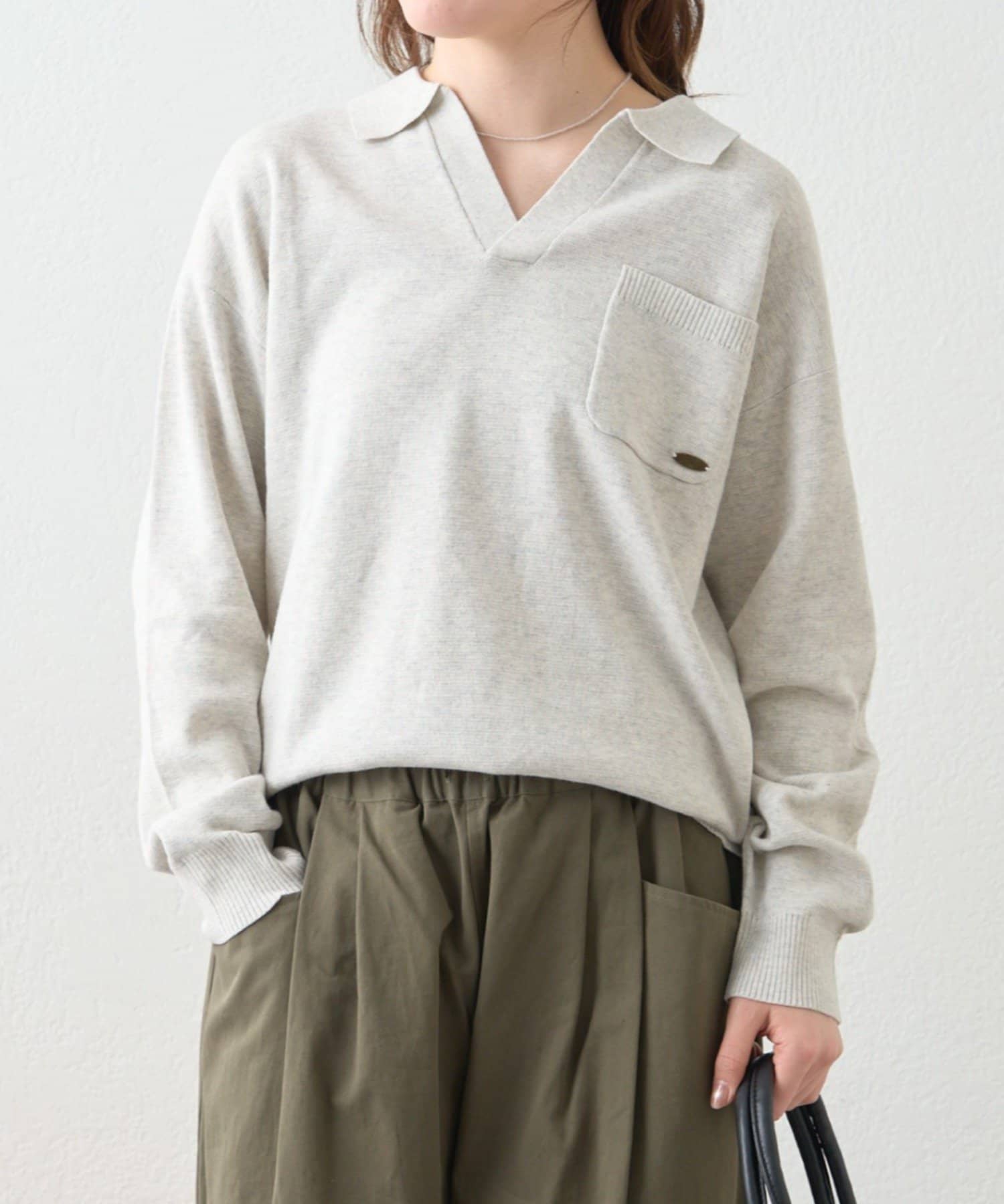 CIAOPANIC TYPY(チャオパニックティピー) ≪26SS展示会アイテム≫【GEVACO】スキッパーニットプルオーバー/ユニセックス