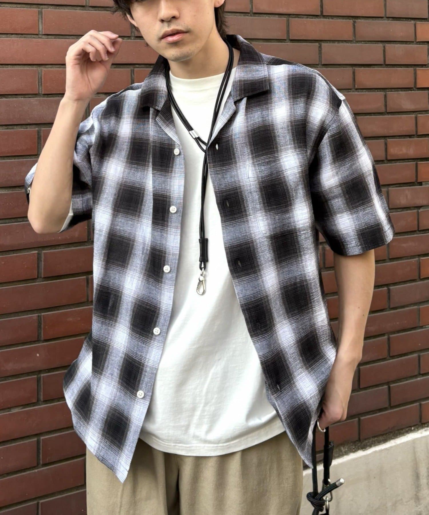 CIAOPANIC TYPY(チャオパニックティピー) 【ユニセックス】接触冷感テックリネンオープンカラーシャツ